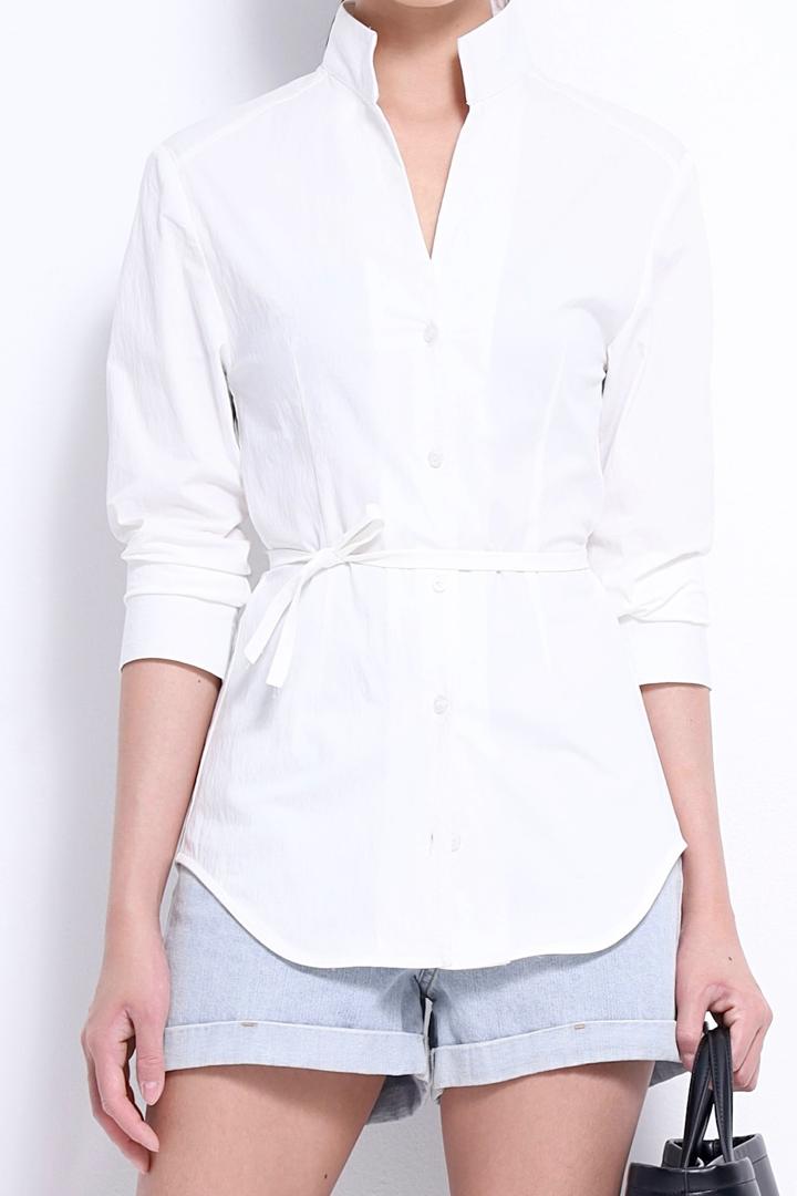 CB2715 LONG FITTED COLLARED SHIRT BLOUSE