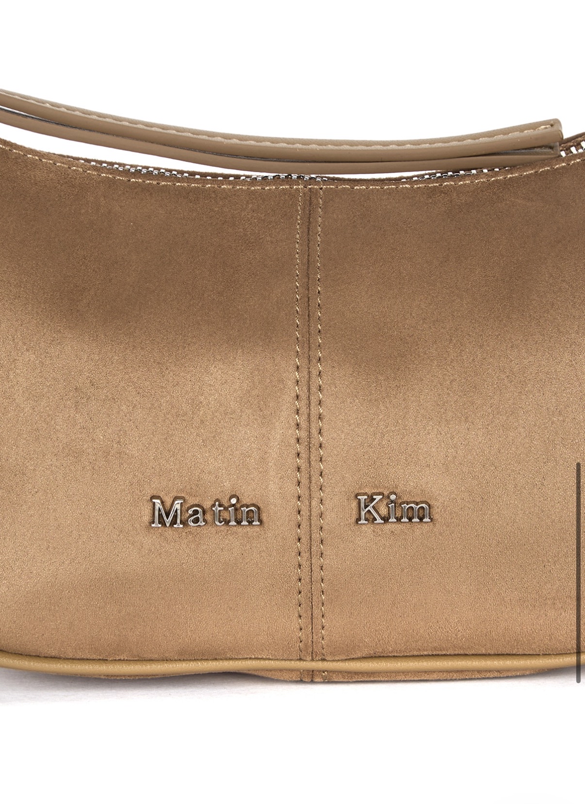 MATIN KIM 特價場 SUEDE MINI ARC HOBO BAG IN BEIGE