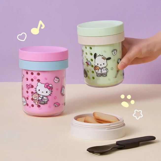 韓國🇰🇷Tactflow xSanrio） 限量聯名款雙層便攜便當分裝杯 