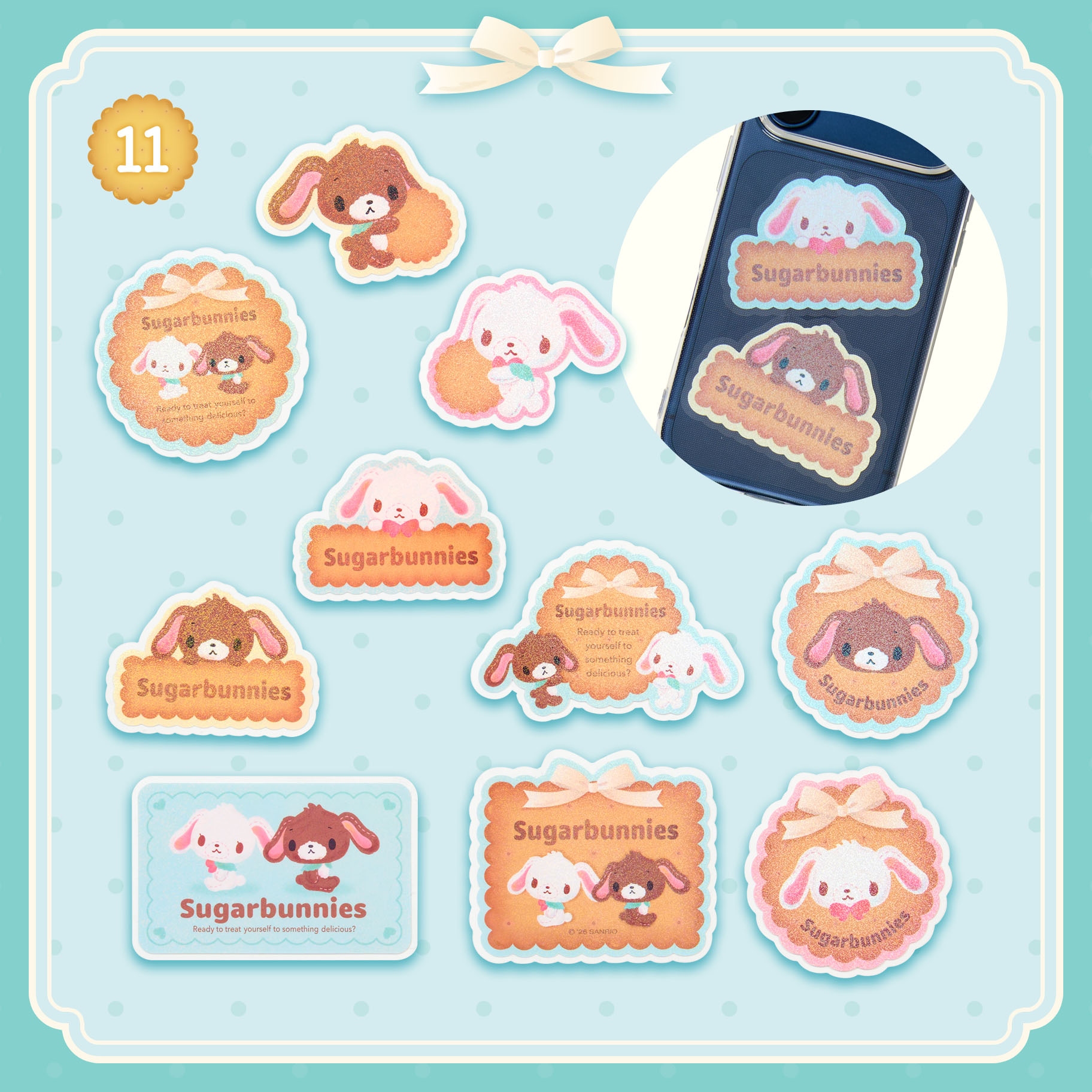 🌸 【預訂】Sugarbunnies Biscuit Series-No.11-Sticker Set