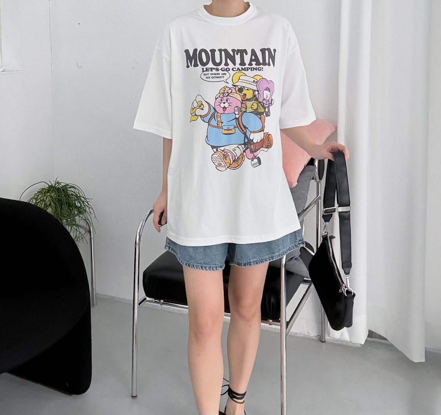 卡通print Tee 