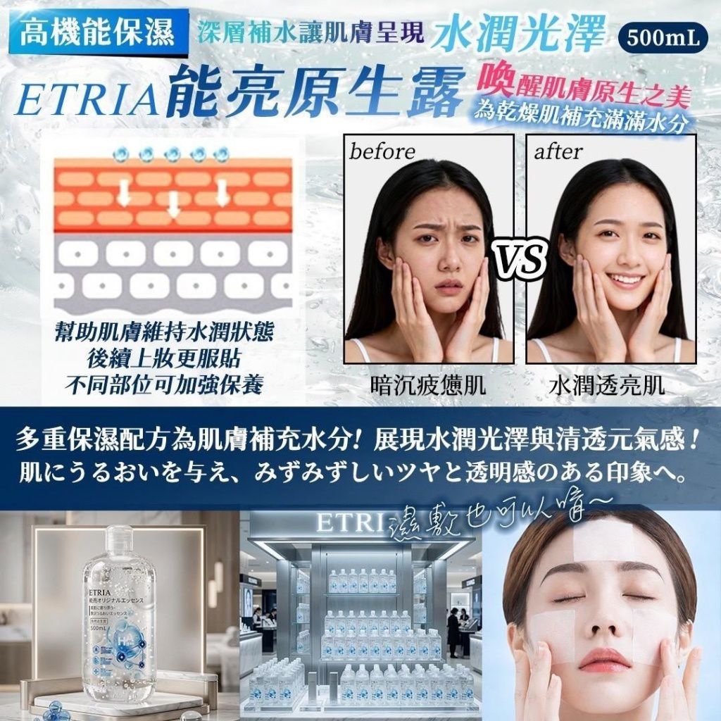 $58支.2支起$48支.ETRIA 能亮原生露 500mL