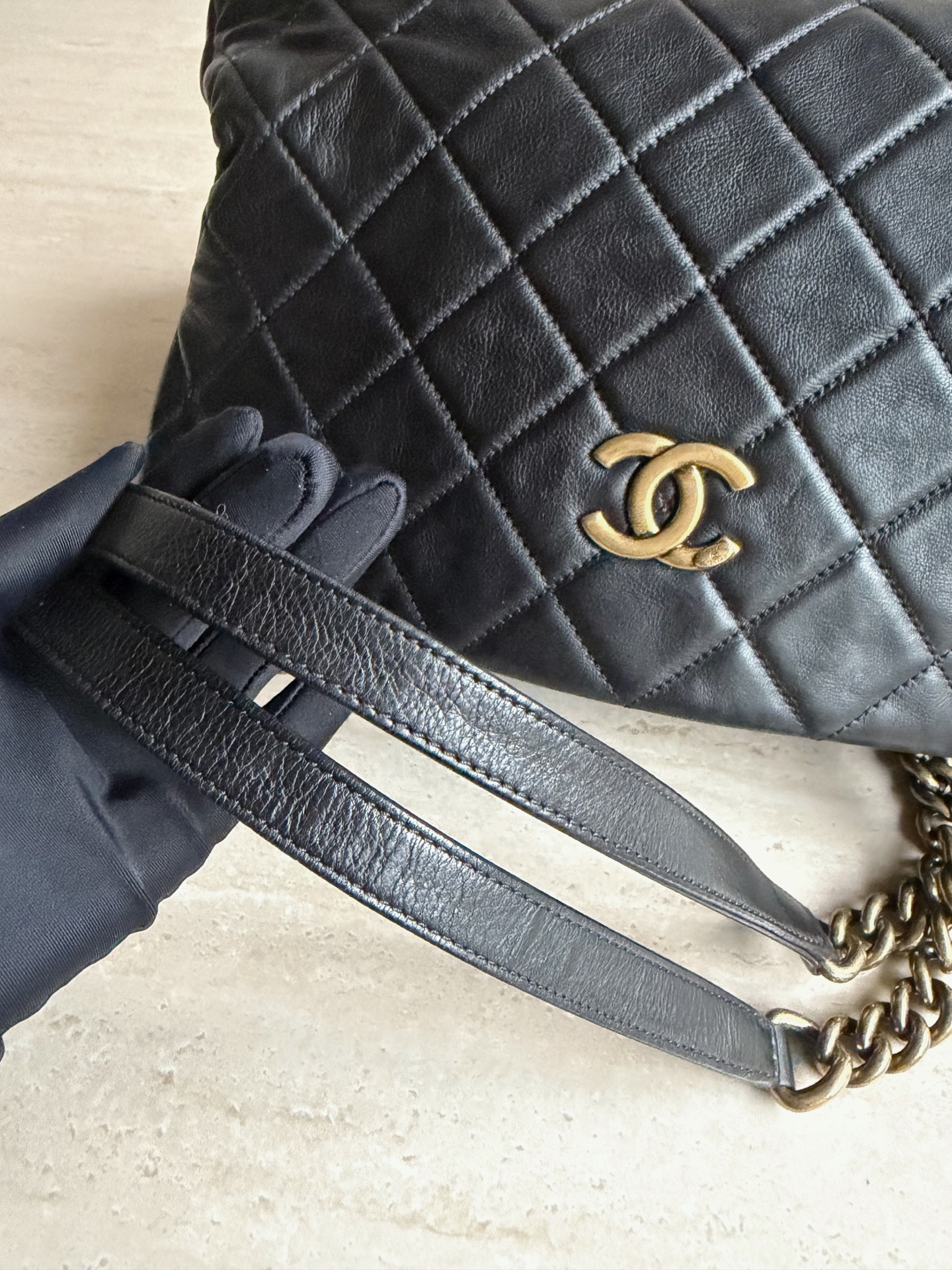 【預訂貨品】Chanel黑色牛皮菱格紋tote bag