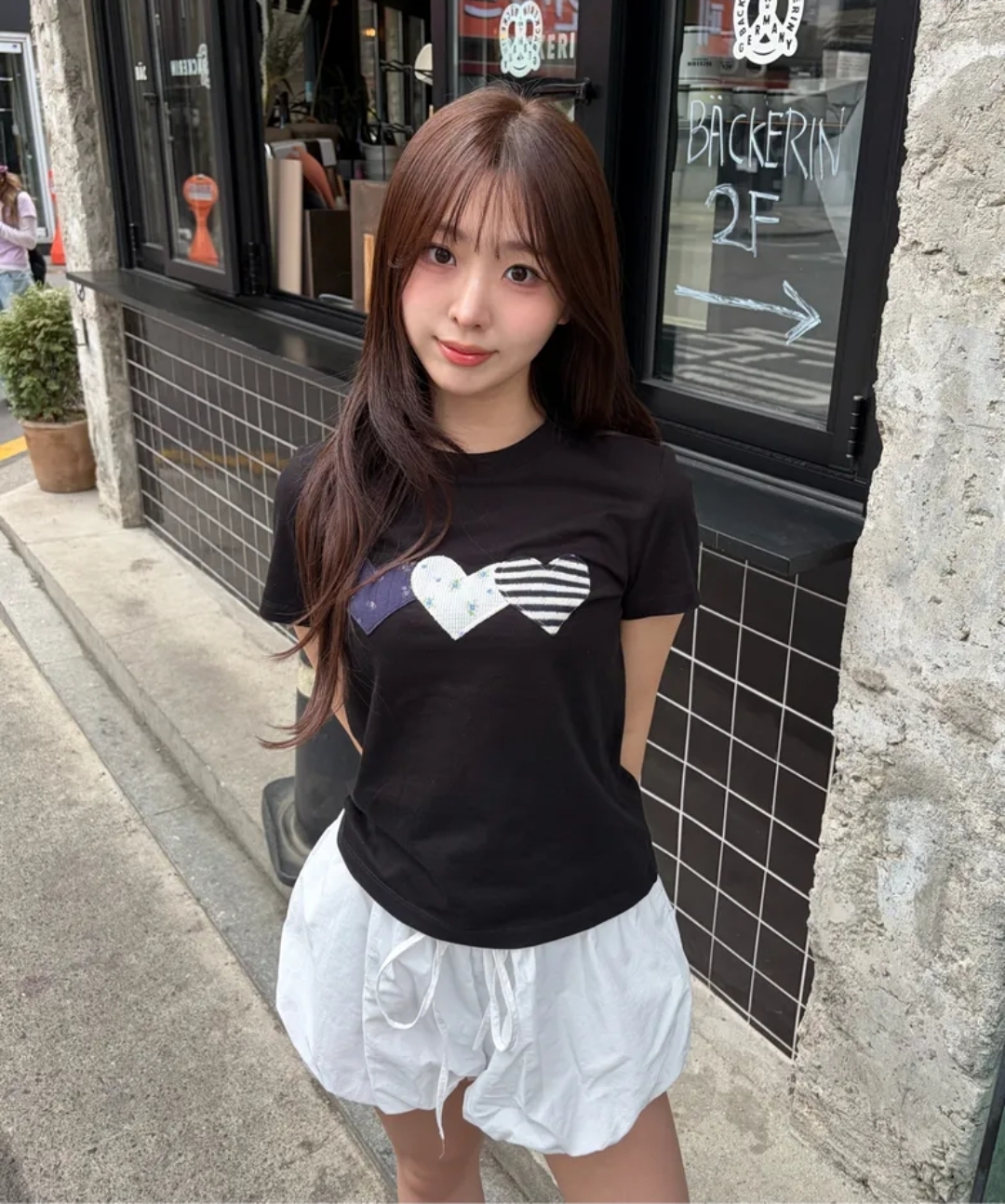 🤍🖤 Rogin & Rosie Heart Patch Cotton T-shirt