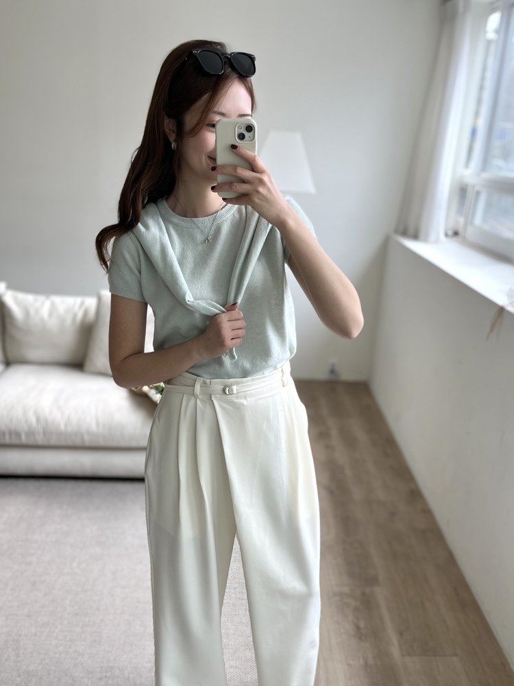 Asymmetric Wrap-Line Slacks (Ivory)