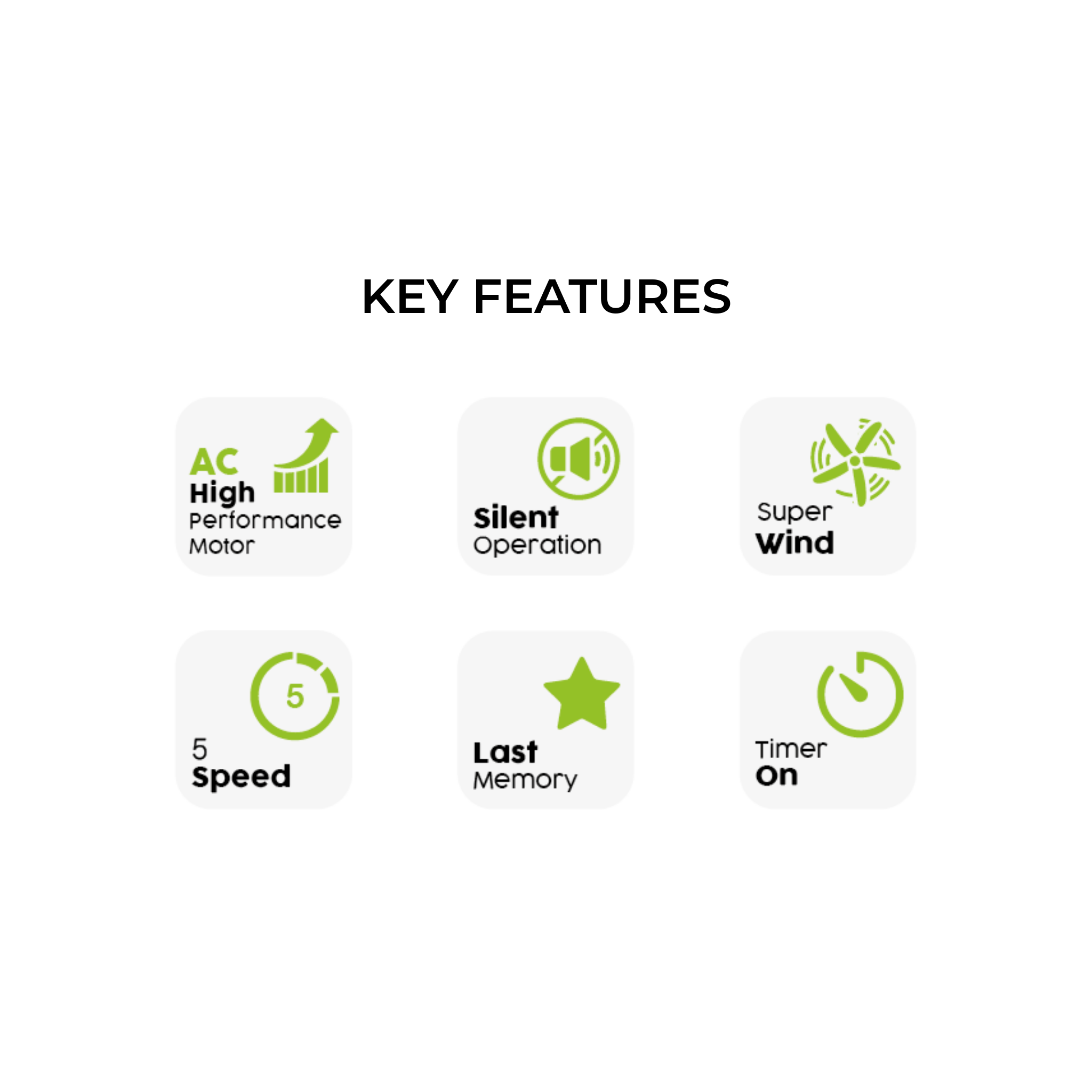 Alpha 56" AX666 AC Motor ABS Ceiling Fan (AX666-5B)