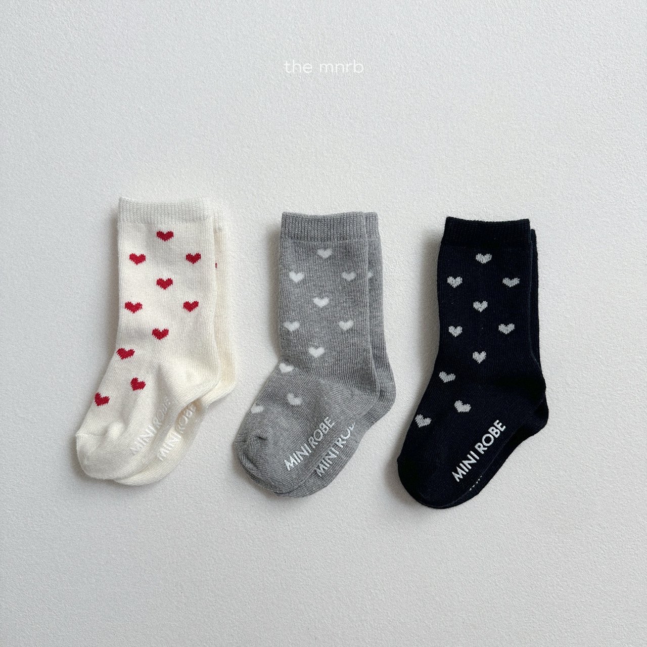 Minirobe | Heart socks set of 3( size S12-15cm)