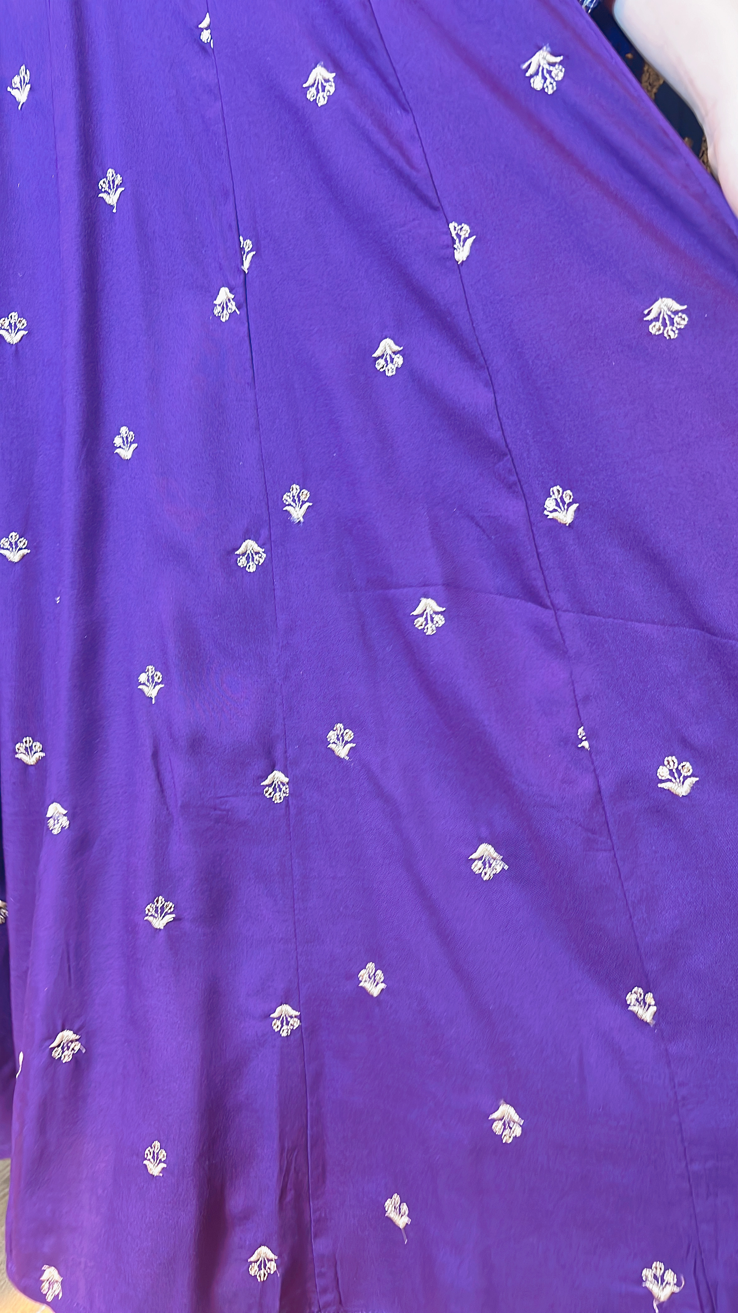 Purple Emb Big V Neck Cotton OP 46" #1051