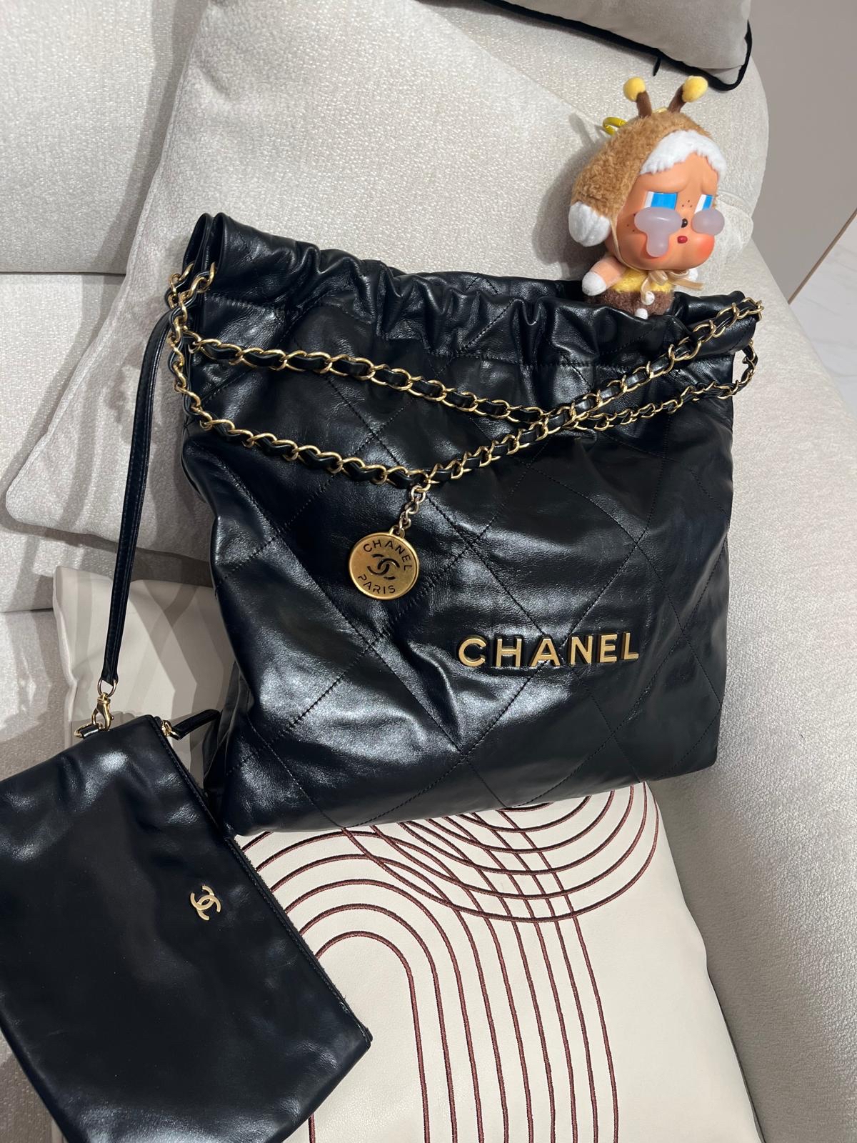 Chanel 22 medium As3261 calfskin 黑色牛皮金鏈 100%Authentic, 98%new ✅專門店收據✅晶片✅Dust bag✅Box
