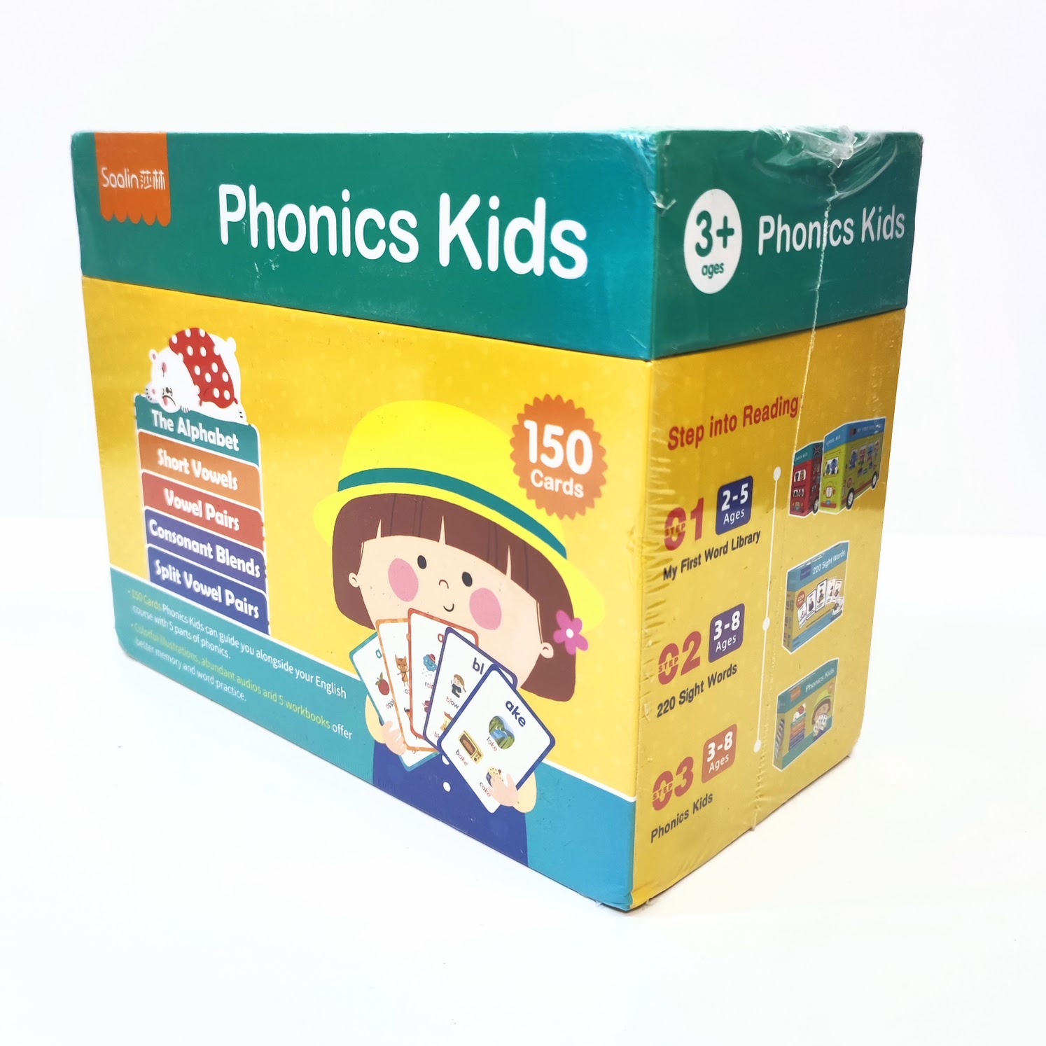 Saalin phonics kid  莎林自然拼讀卡片 150 單詞卡+ 5本互動遊戲書  支持小達人點讀筆|點讀筆另購 D24