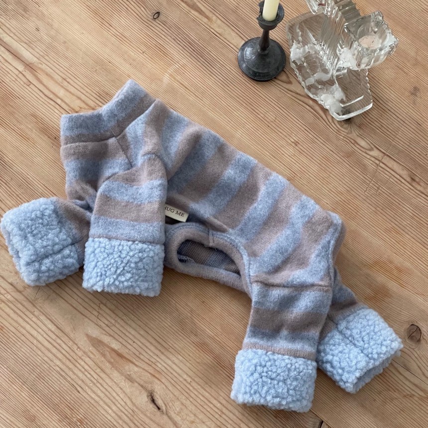 韓國 毛毛手袖 間條衫衫 / all in one 