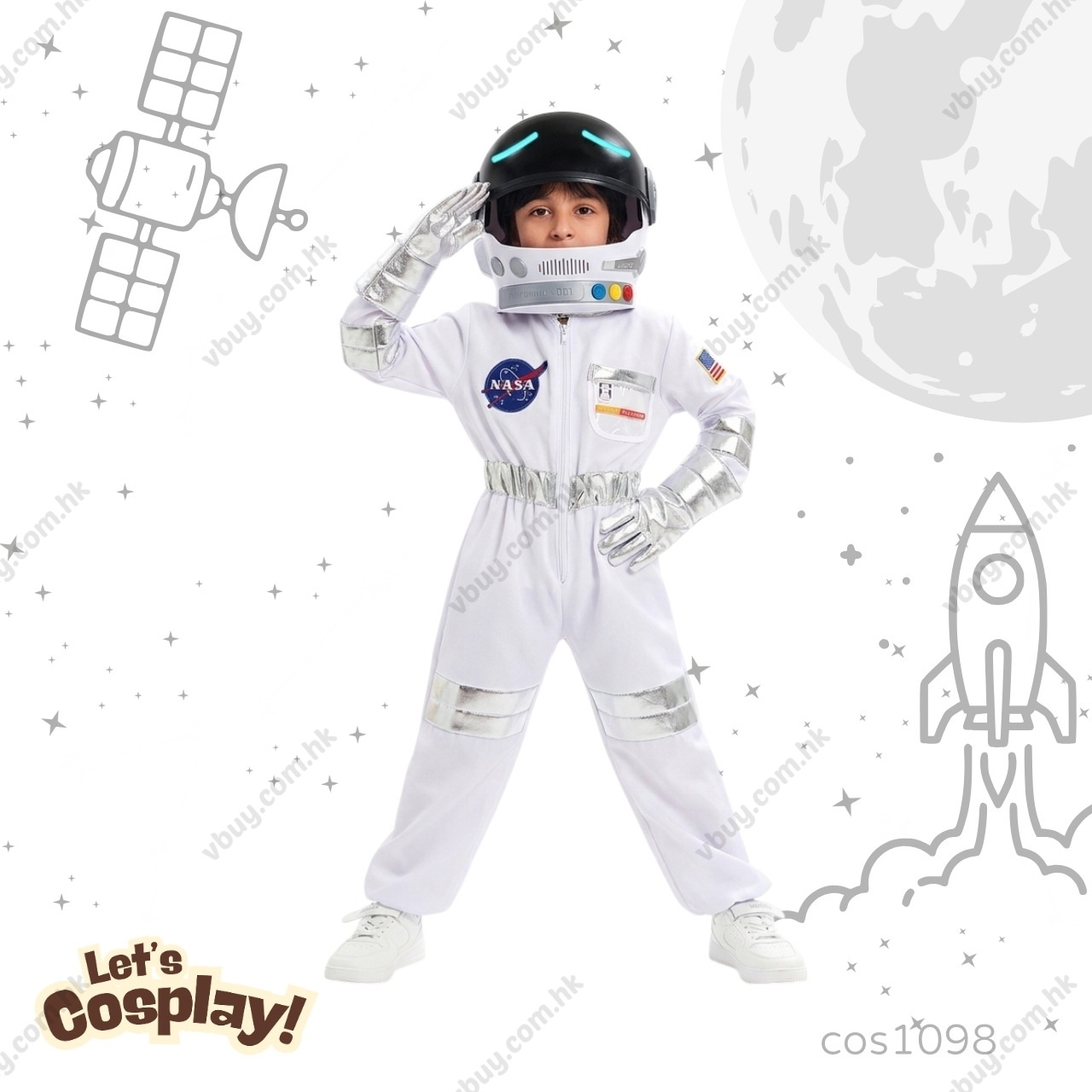 Lets cosplay 兒童航天員太空人Cosplay服裝 Space Astronaut Costume  我的夢想職業服裝 Dream Career Costume我的志願職業扮演   cos1098