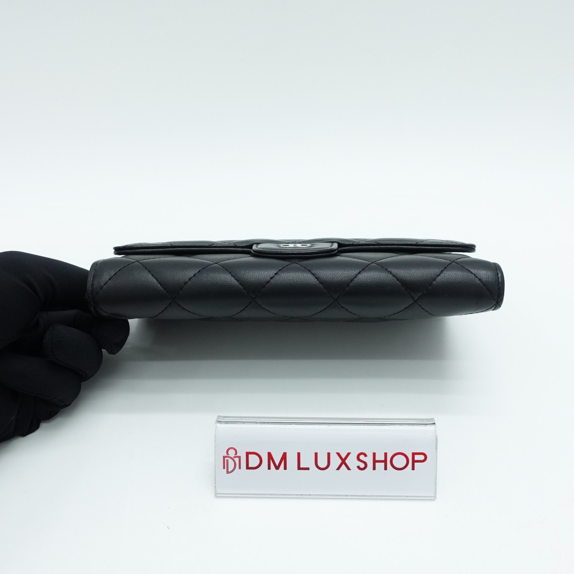 Chanel Black Lambskin Classic Flap Long Wallet SHW (Serial 16, Y: 2012)
