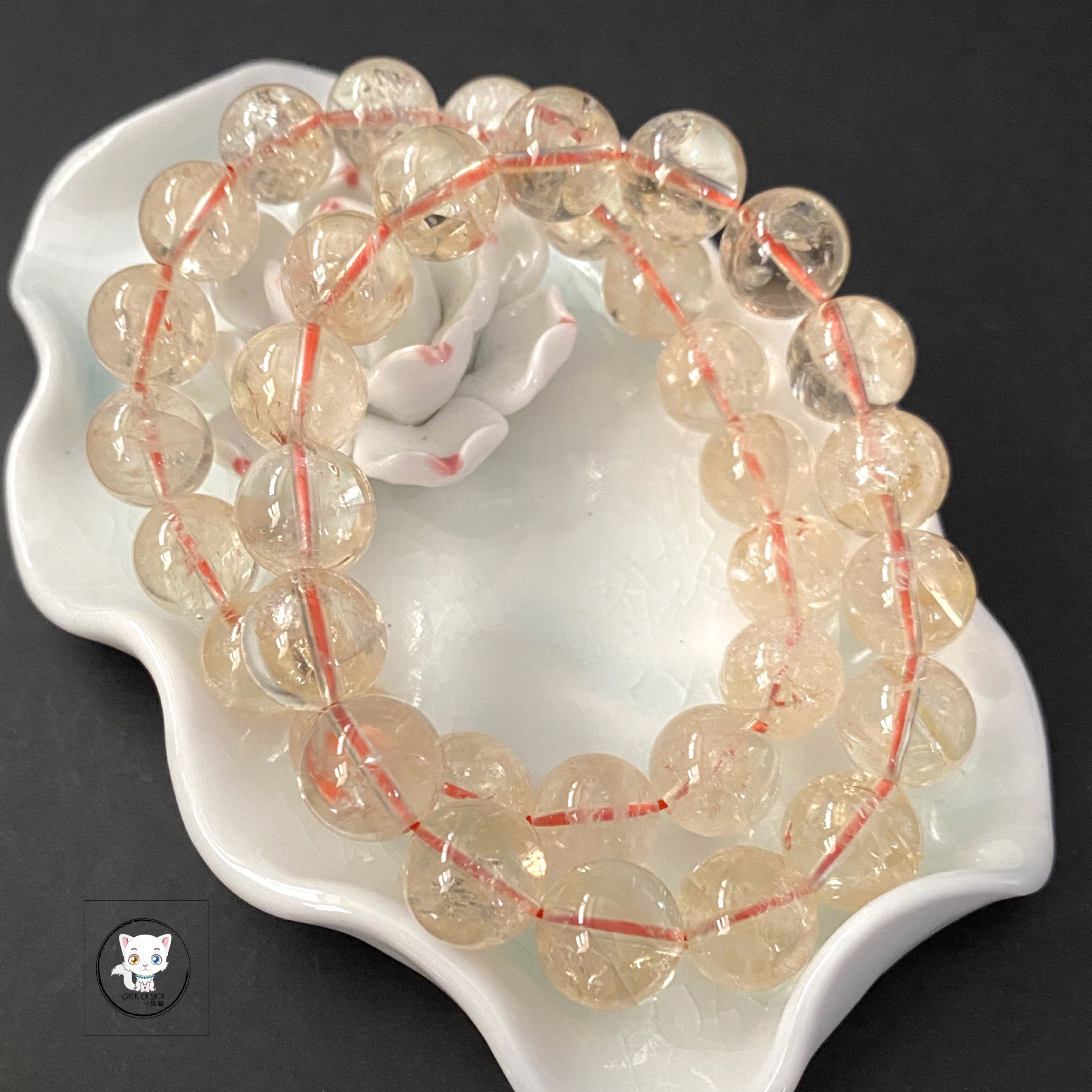 天然黃水晶手鏈 12mm