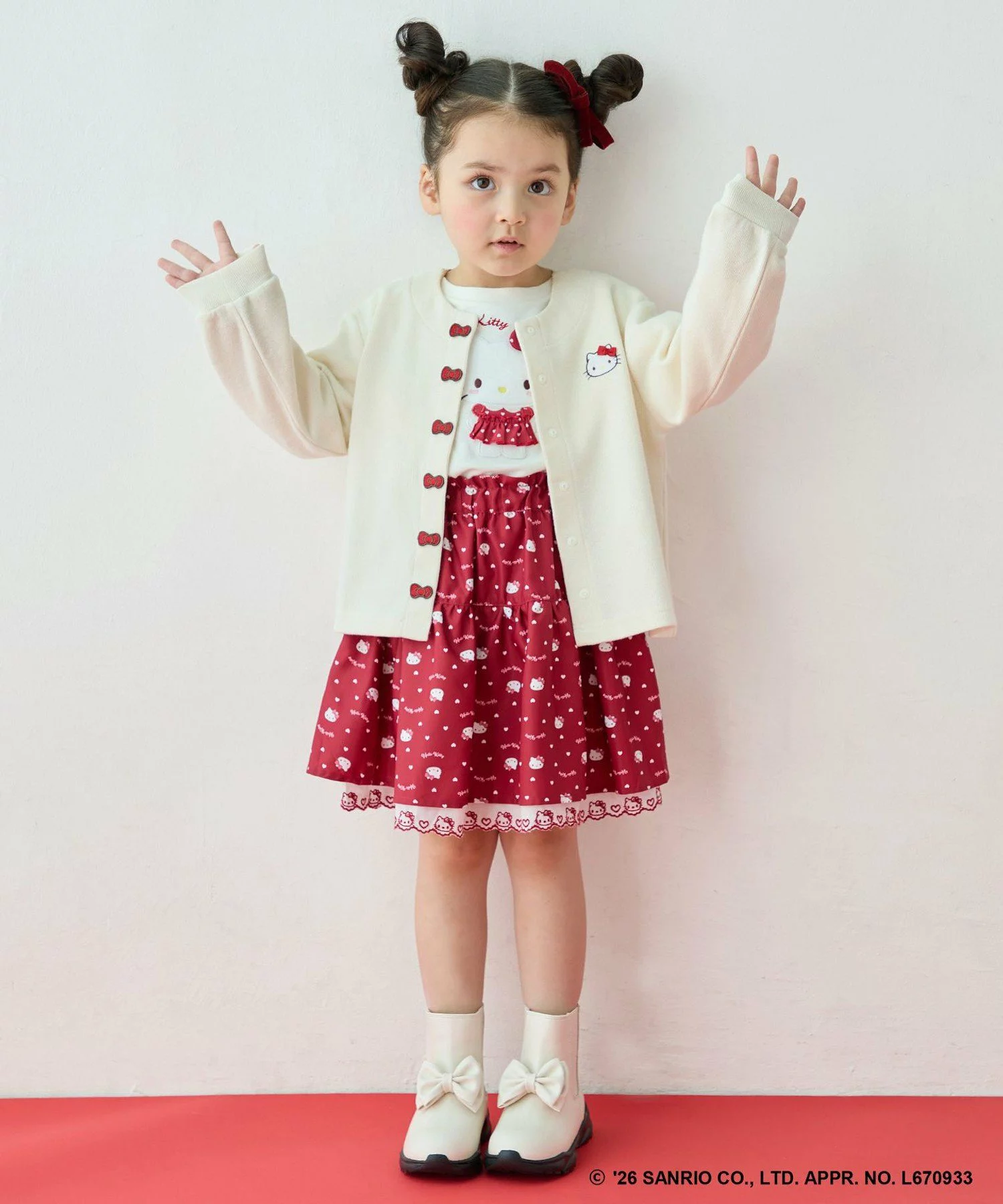 🆕【⭐訂購⭐】🌀 🇯🇵 日本直送 #HelloKitty x ANY KIDS 刺繡 蝴蝶結啪鈕 開胸外套［3款選］🌀 [ELJA-0068][261107]