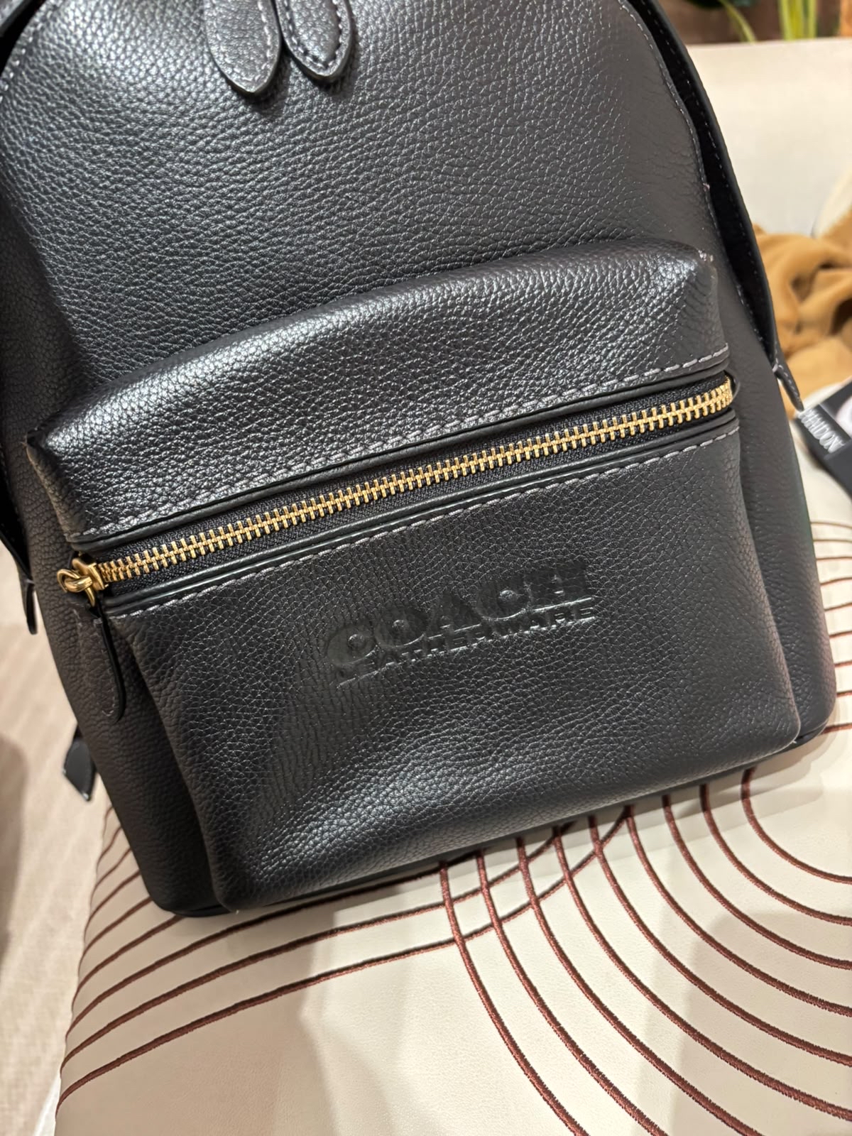 Coach Backpack Black Calfskin 100%Authentic, 99%New ✅Dust bag