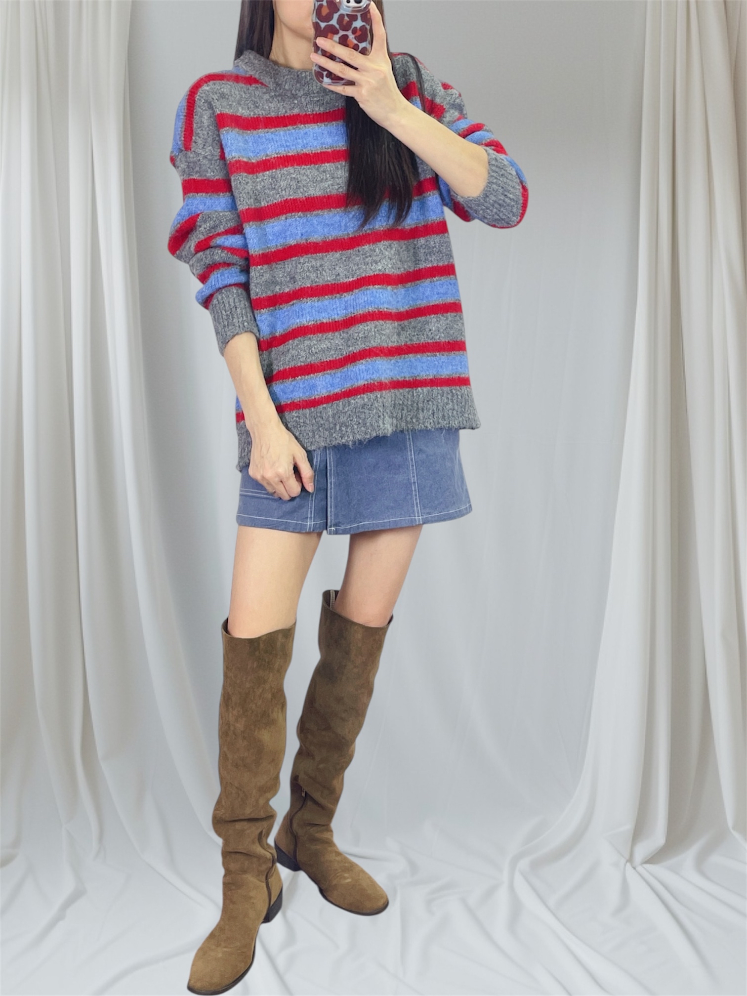 K5544 三色橫間針織