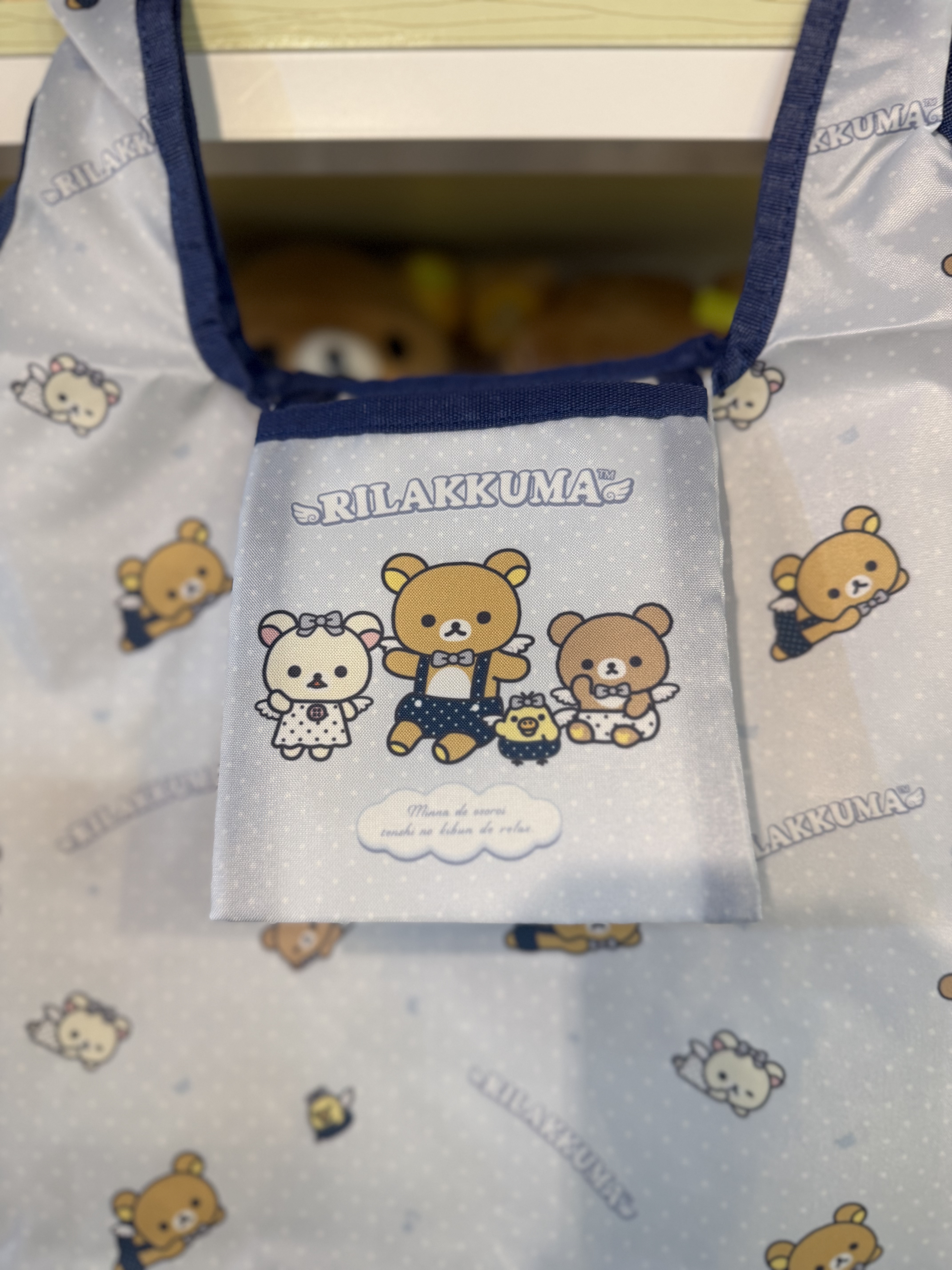 《現貨》全新Rilakkuma 黑白波點天使系列環保袋