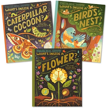 What's Inside a Flower, Caterpillar Cocoon, & Bird's Nest 3 Book Bundle