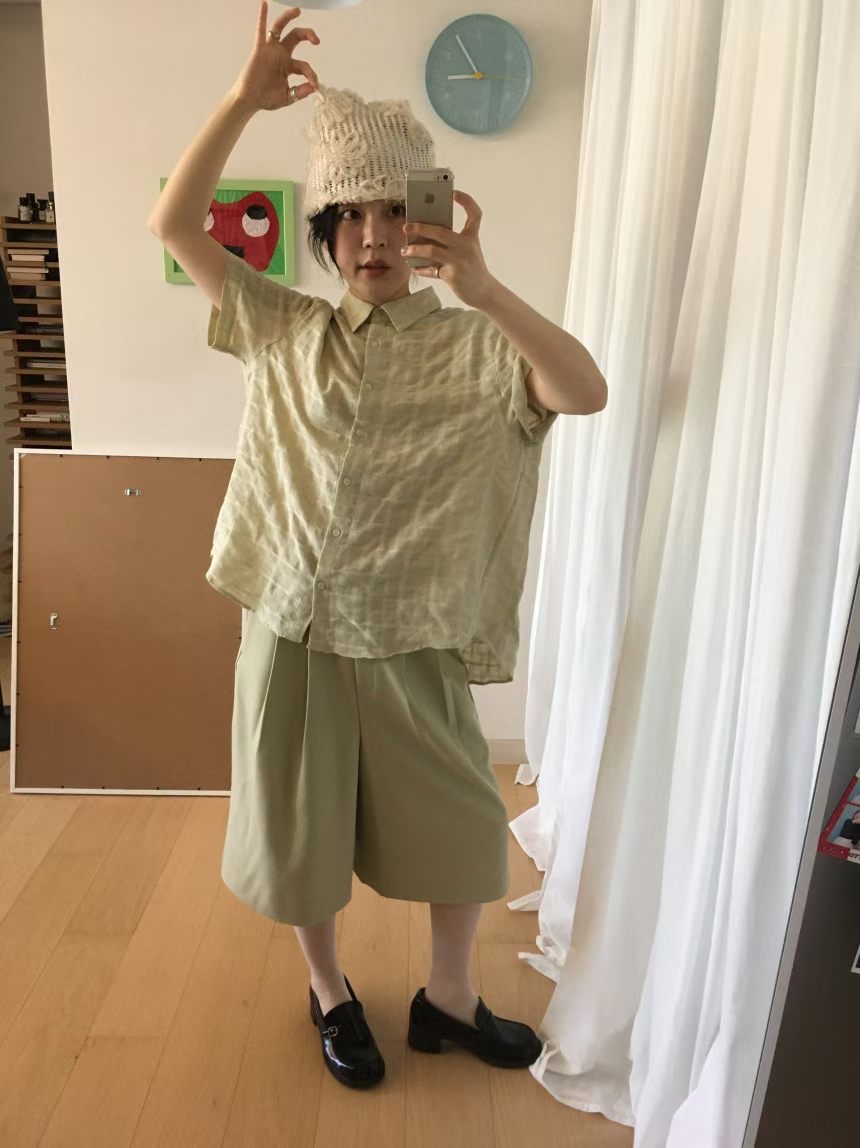 221469 暗紋短袖恤衫