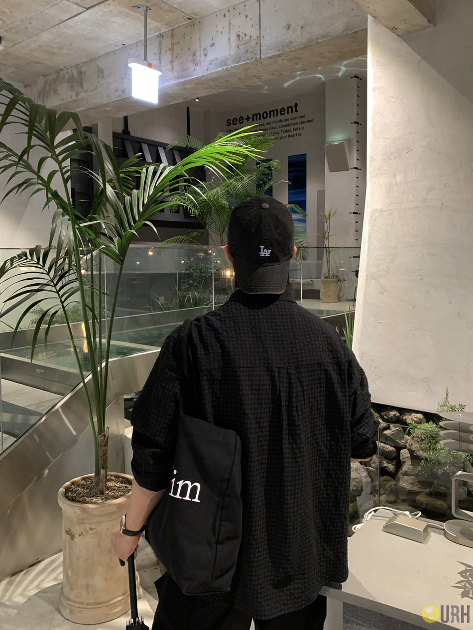 【100%保證韓國直送】Emboss Check立體暗格紋Seersucker寬鬆長袖恤衫 👔 [2 color] RL115125