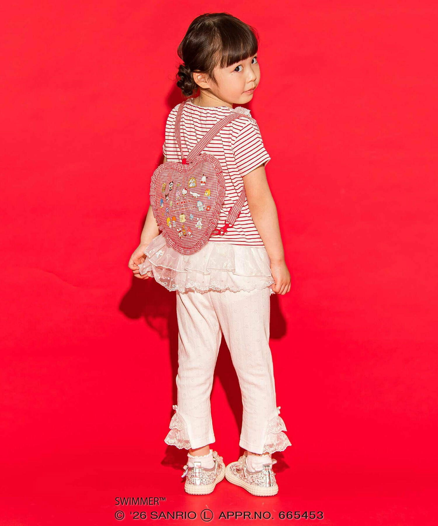 🇯🇵預訂 日本直送🇯🇵Slap Slip x Swimmer x Sanrio系列兩色人物印花荷葉邊愛心背包