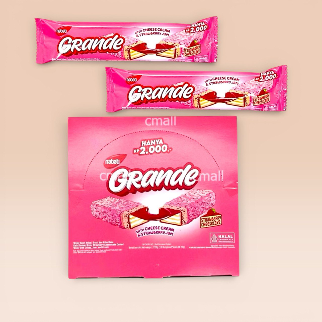 10pcs x 22g Nabati Grande jajan (strawberry with cheese cream / chocolate with caramel cream)