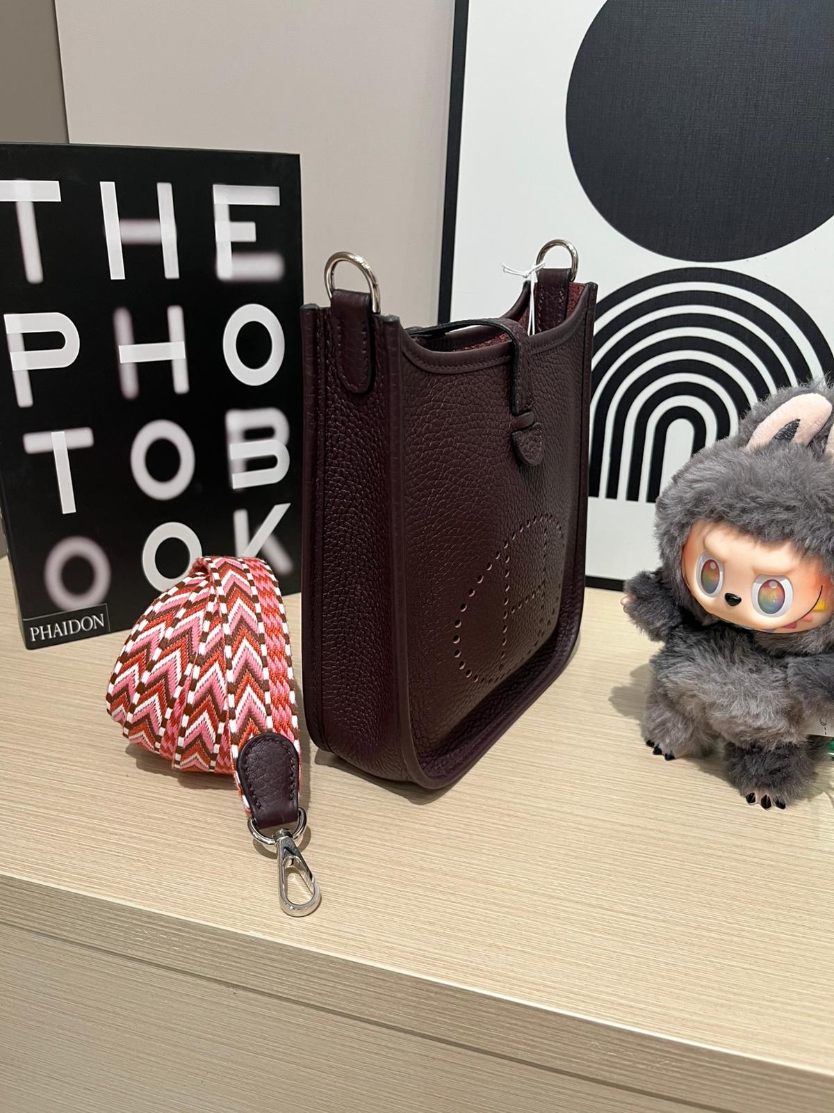 Hermes Mini Evelyne 馬鞍紅編織帶 Stamp U 100%Authentic, 98%New ✅收據副本✅Dust bag ✅Box