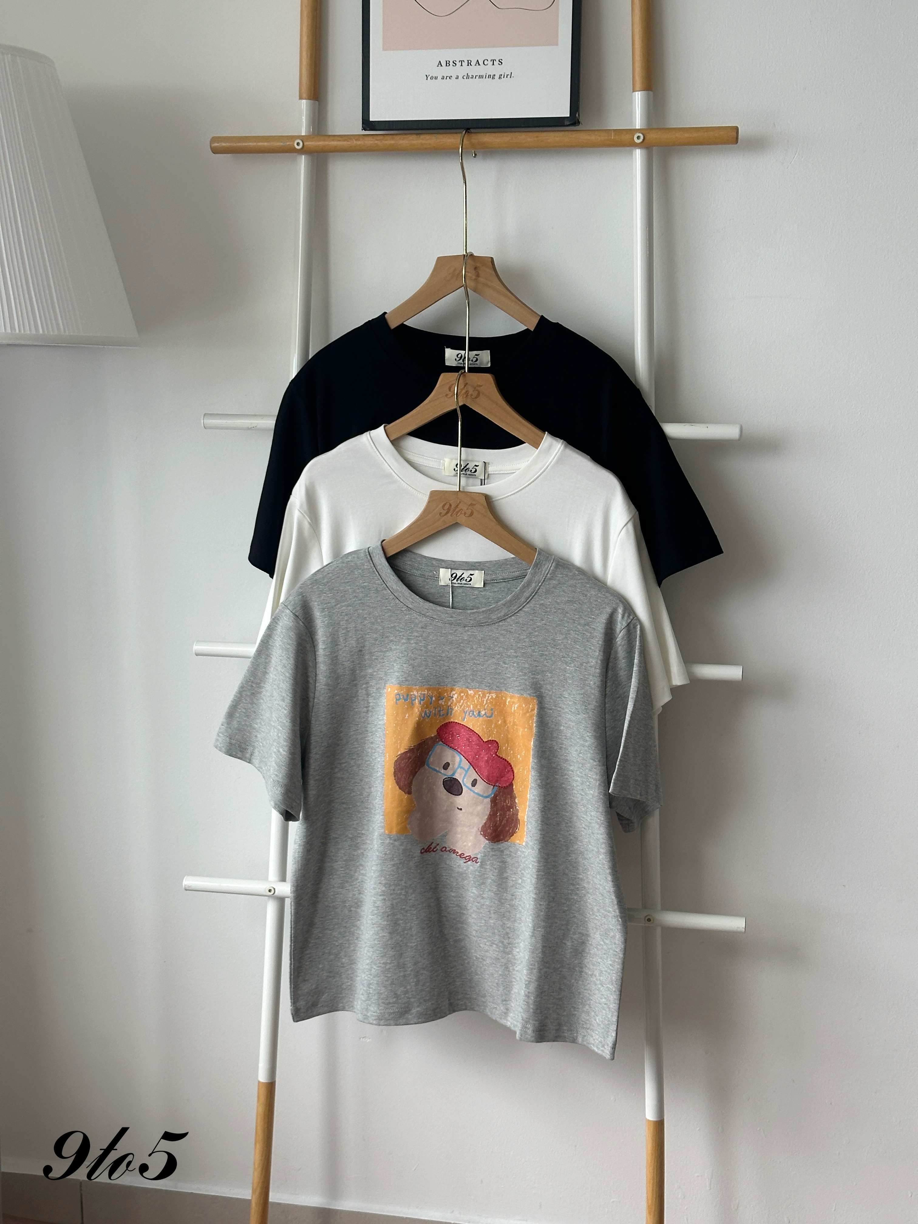 T4313 Puppy Printed Tee - 3 Colors 