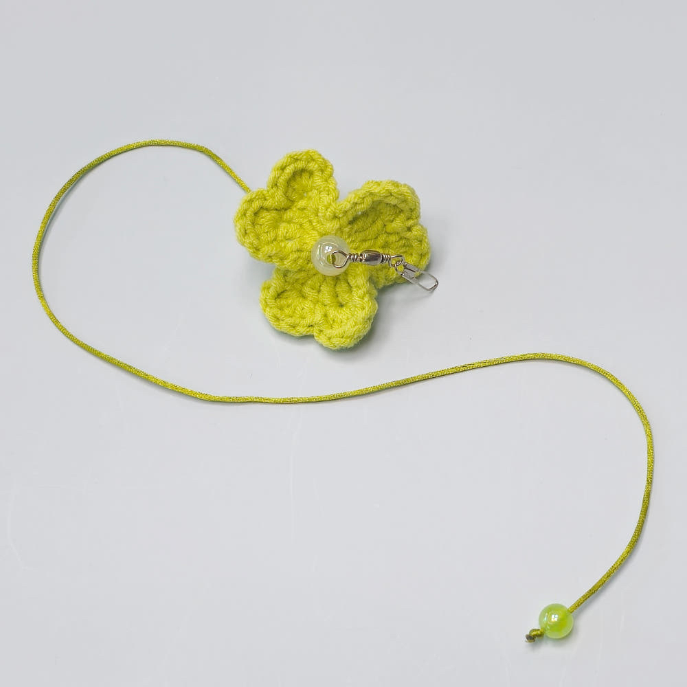 韓國 🇰🇷 handmade 編織 三葉草 替換逗貓頭 （兩色，隨機發出）