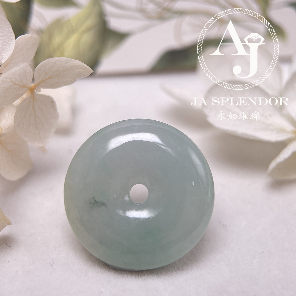  JN-181 天然翡翠A玉 冰潤飄綠平安扣