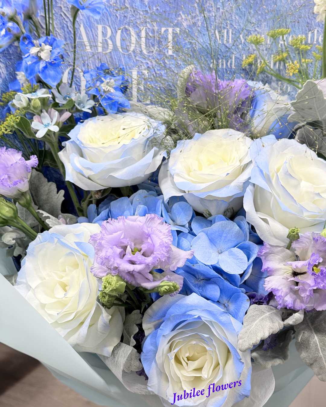 藍繡球 · 碎冰藍玫瑰花束