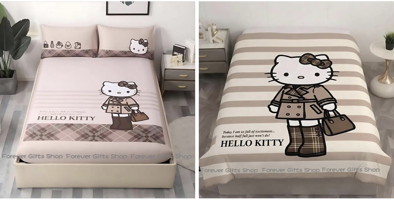 （約6月尾到貨）🇹🇼台灣超商限定 限量長腿Kitty 雙人床上用品糸列💕