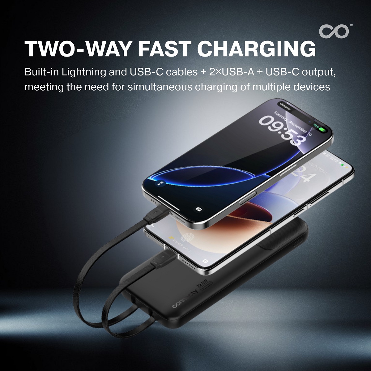 [3C 認證及可追溯二維碼] Connecty - PowerDuo PD22.5w 10000mAh 雙輸出移動電源 [預計8月中出貨]
