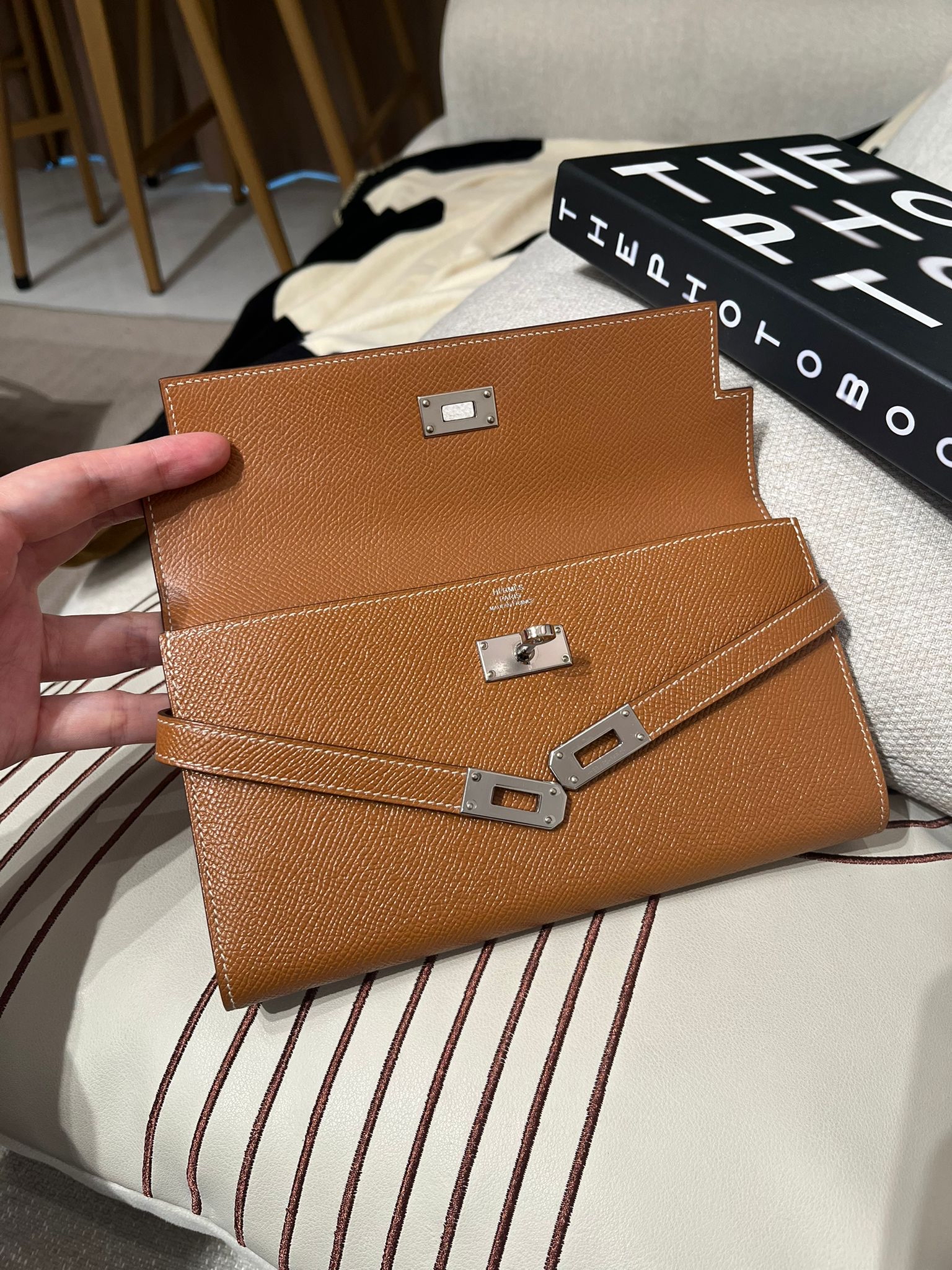 Hermes Kelly Wallet Stamp C 金棕色銀扣 100%Authentic, 99%new ✅box