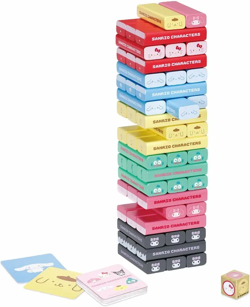 現貨🌸日本直送 | Sanrio Mix Characters木製層層疊/遊戲積木塔/聚會益智玩具/平衡塔益智遊戲