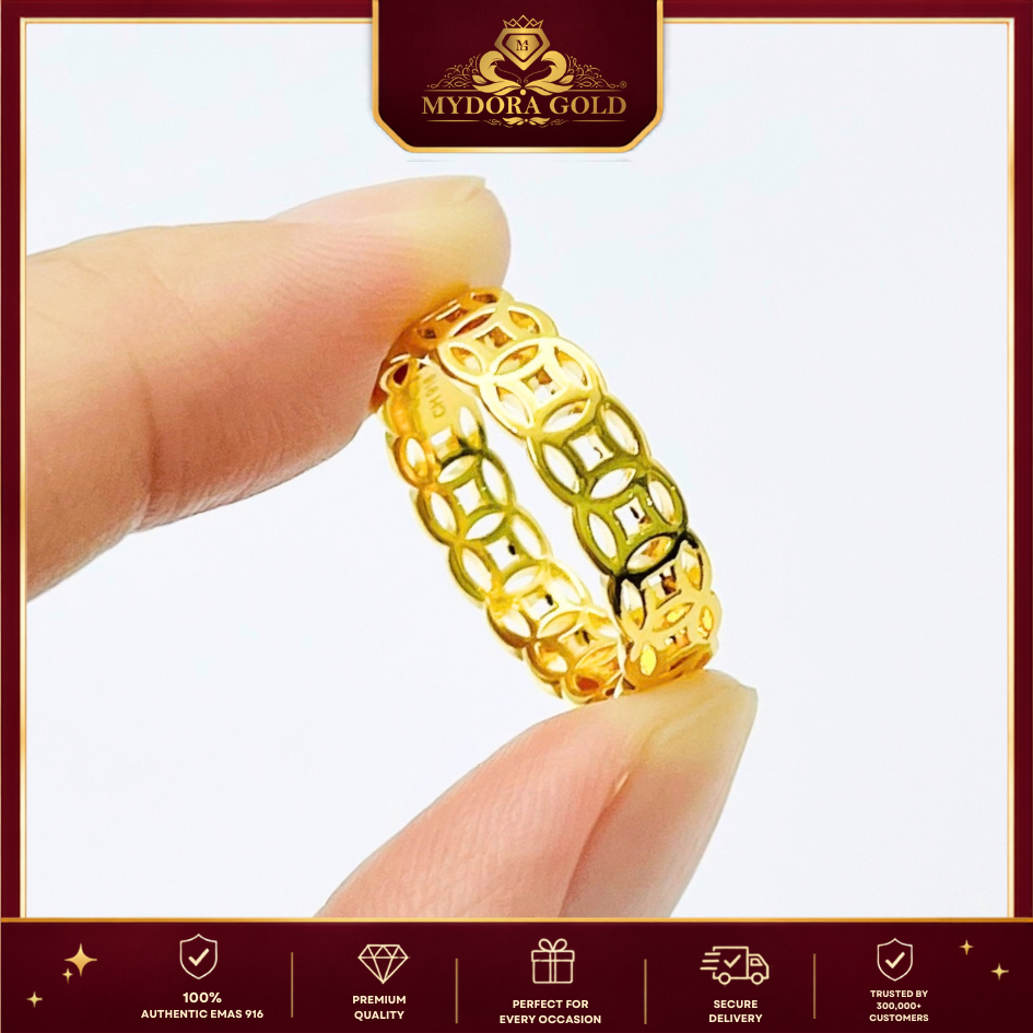 MYDORA Cincin Belah Rotan Money Catcher(5G) l EMAS 916/22K