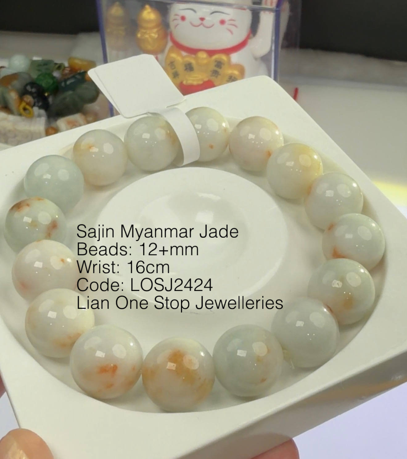 Code: LOSJ2424 Sajin Myanmar Jade 12+mm