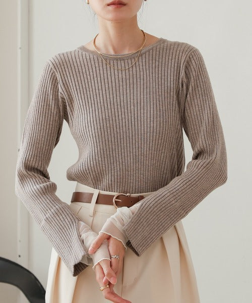 <限量現貨><JP>新色+熱賣Come Back.ᐟ.ᐟ 甜甜薄紗 layer 羅紋針織 (圓領)* 5色入