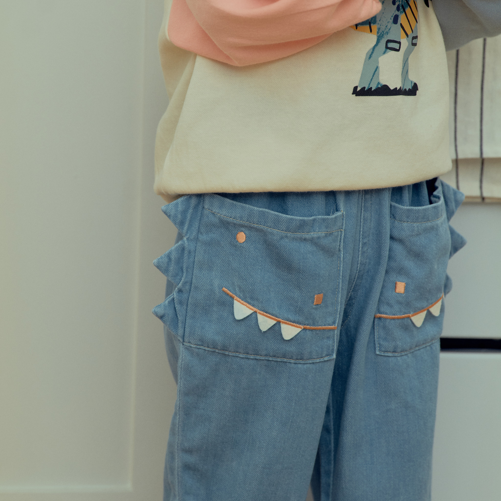 立體恐龍牛仔褲