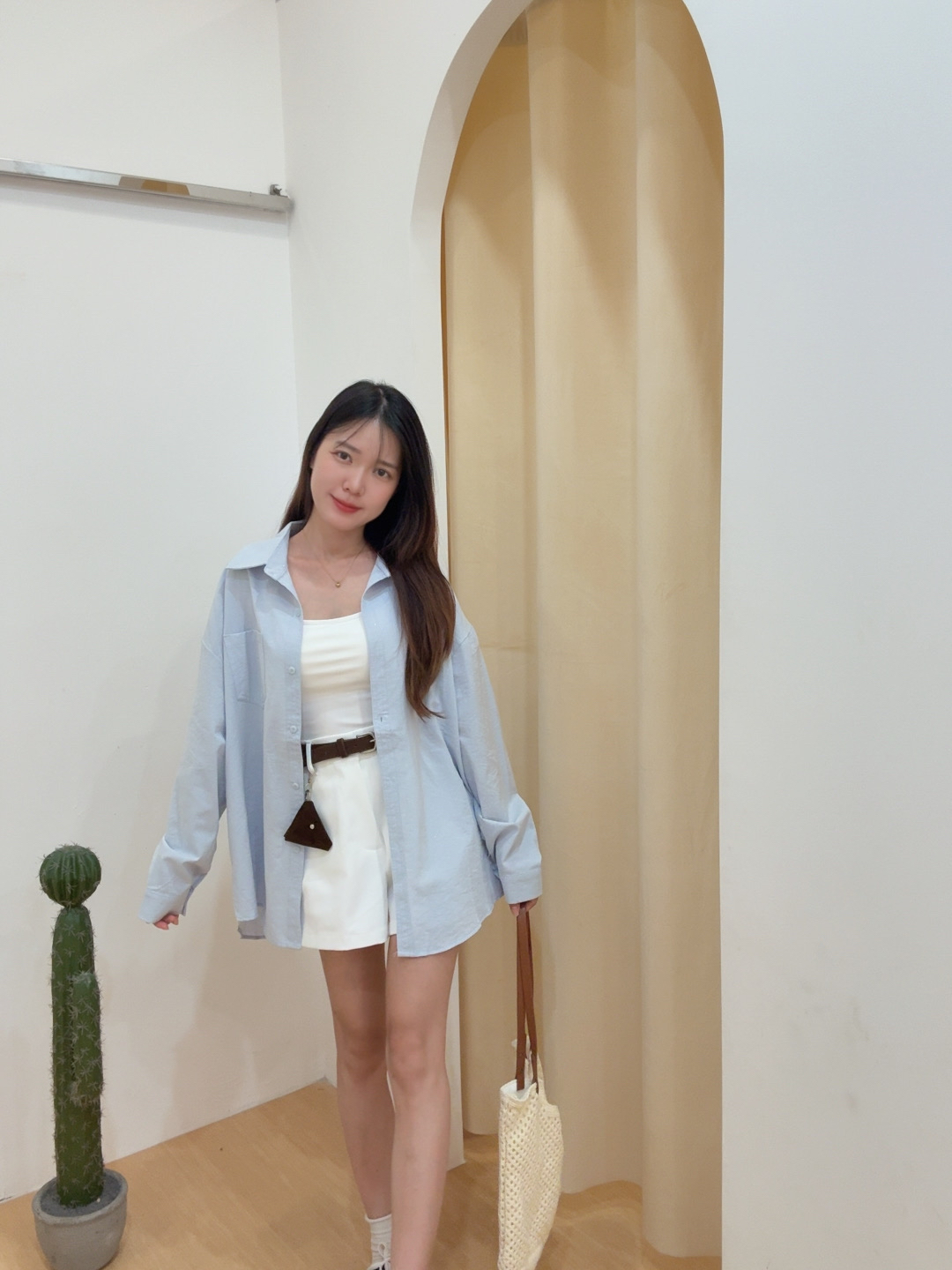 Bling细闪翻领长袖衬衫 R2600