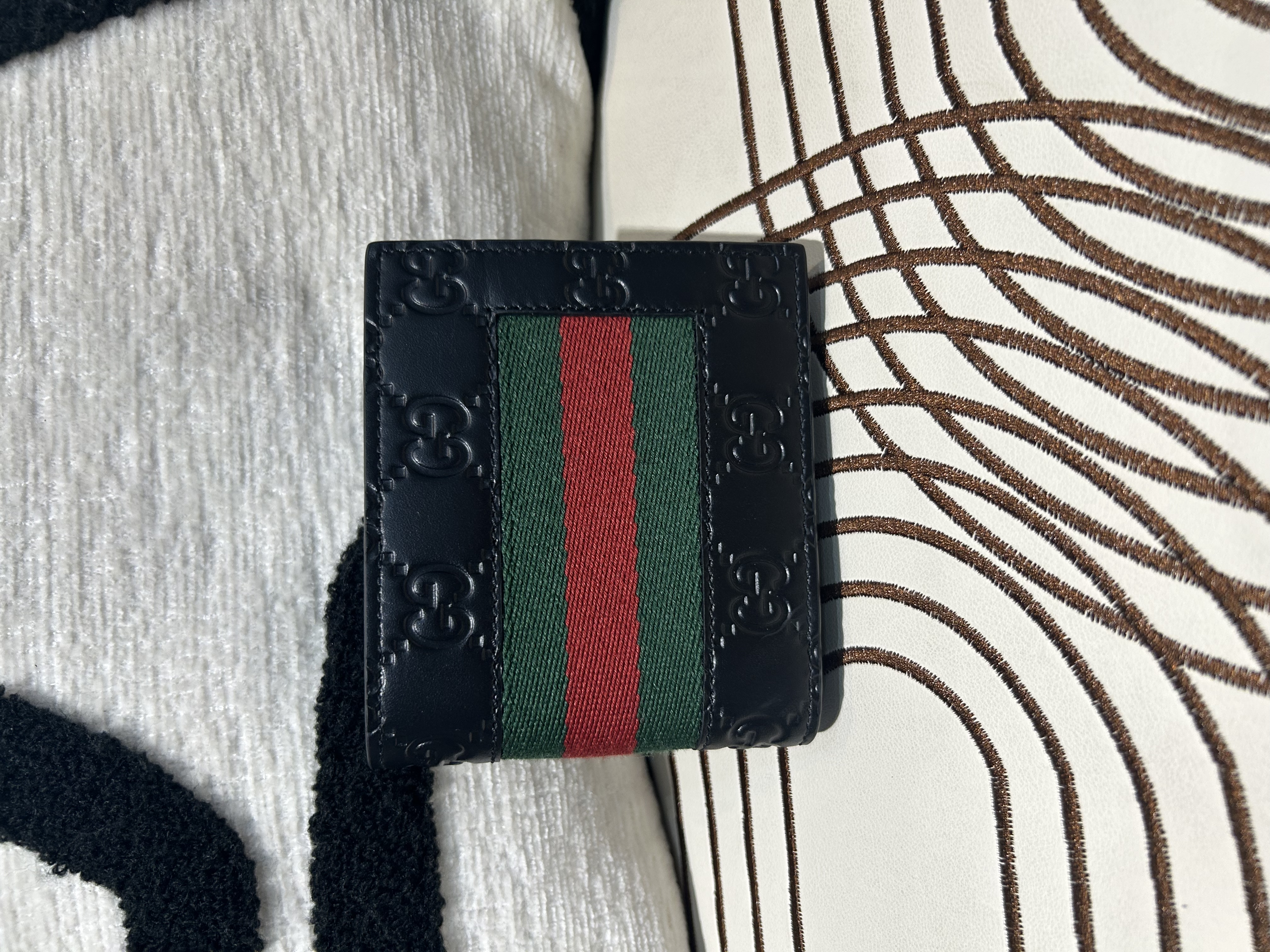未使用品 Gucci Short Wallet Black Calfskin GG Supreme 408827 100%Authentic, Unused未使用品 ☑️Dust bag☑️Box