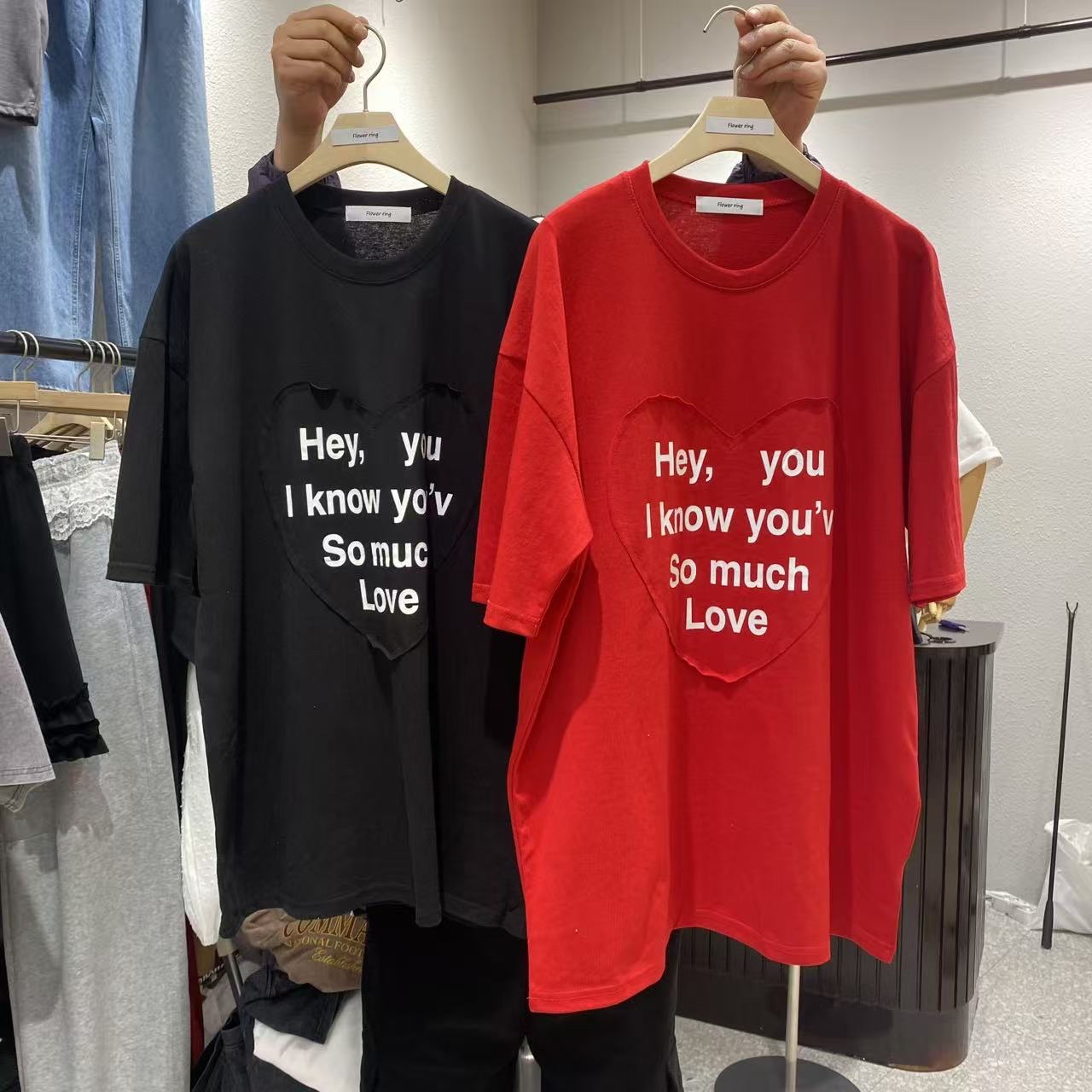 心型print Tee