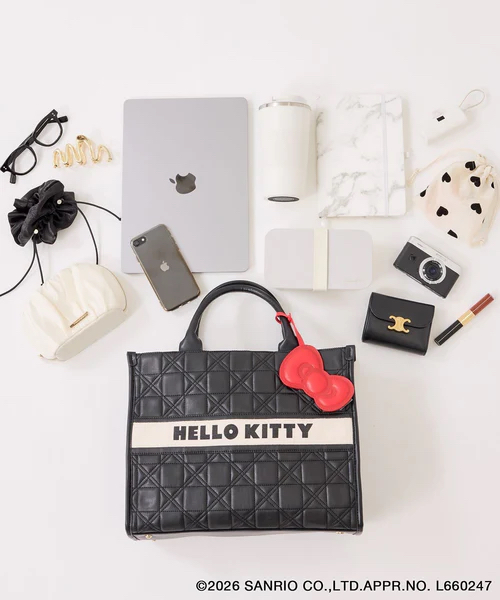 日本預訂📍日本VIS x Hello Kitty別注系列 - 格紋手袋連鏡子吊飾 不包郵