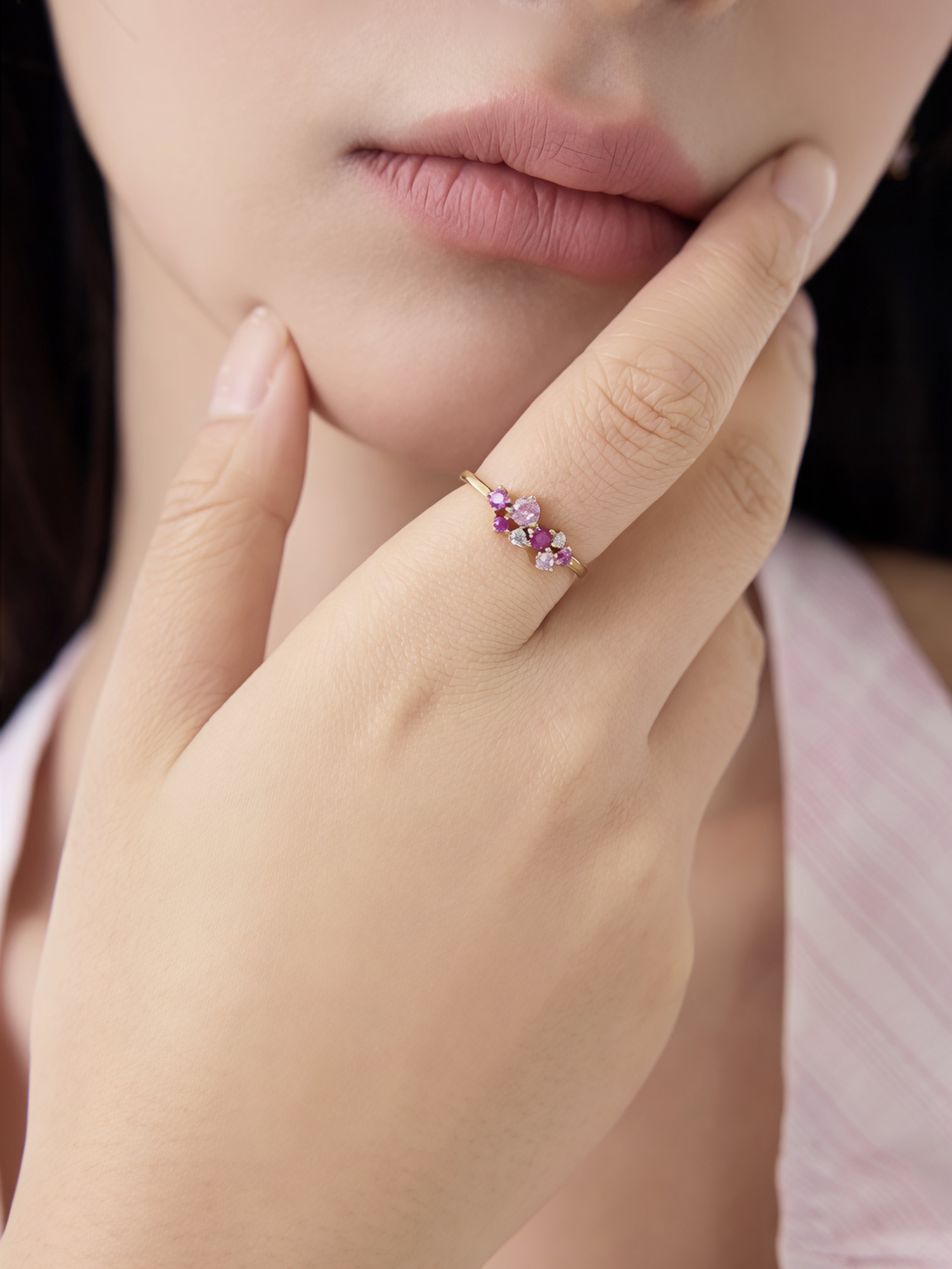 Petal Blossom Ring Plaqué or