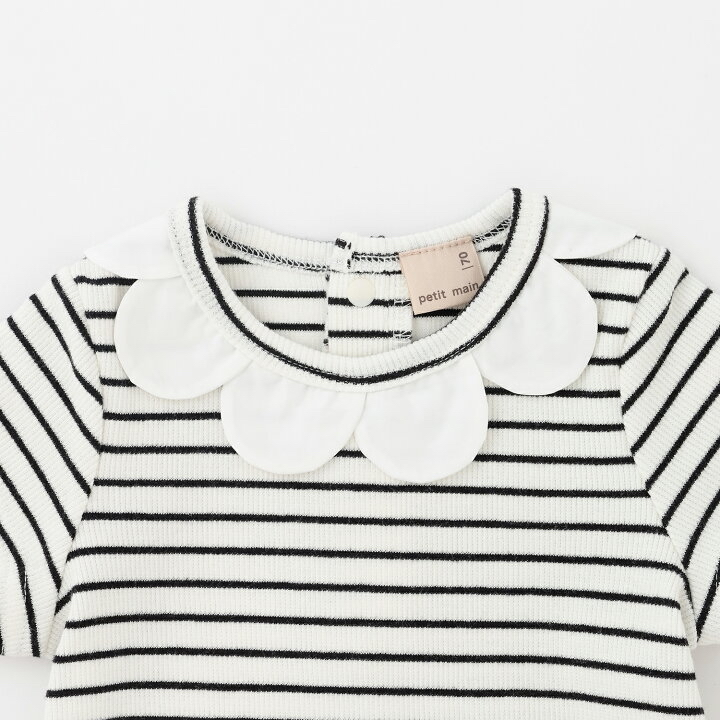 🇯🇵預訂 日本直送🇯🇵Petit Main四色扇形領短袖包屁衣