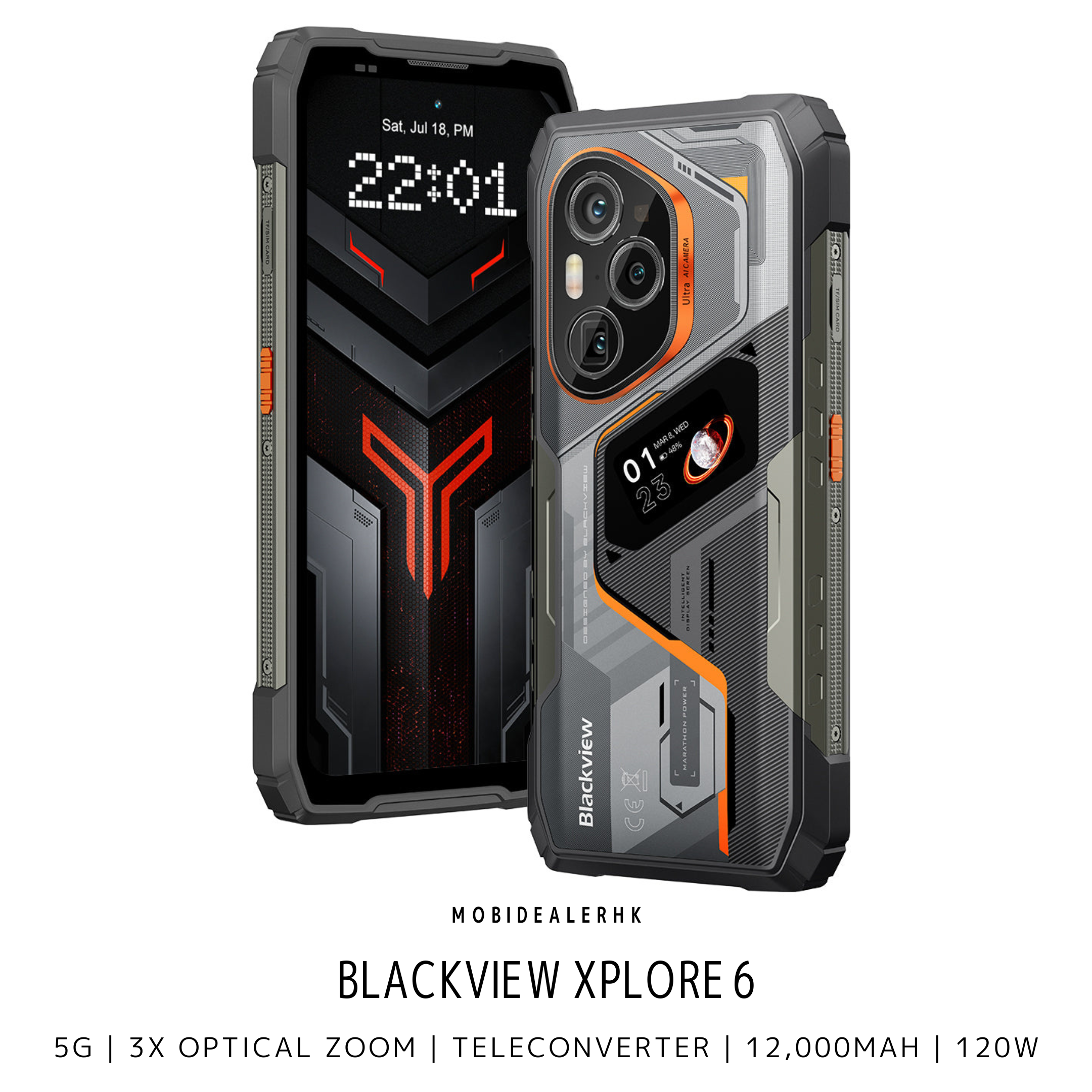 Blackview Xplore 6 | 5G | 三防手機 | 潛望式長焦鏡頭 | 附送增距鏡 | Dimensity 9400+ | 12,000mAh | 120W