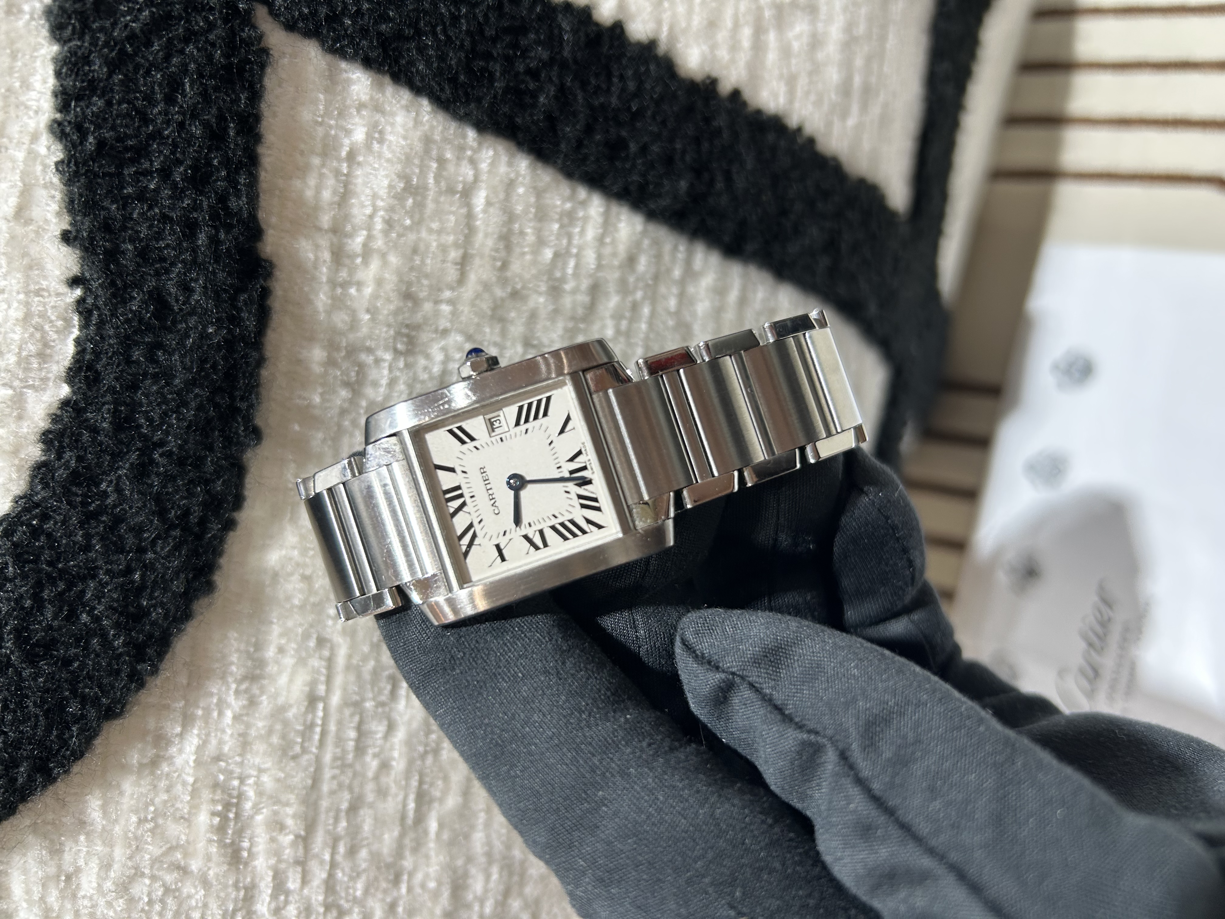 Cartier Tank Francaise Watch 中型款 100%Authentic, 95%New ✅18換電收據