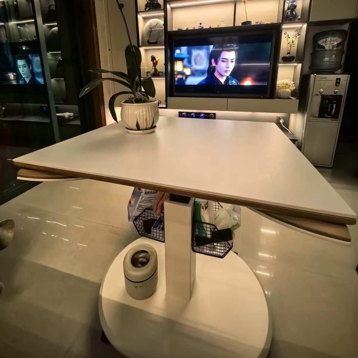 實木可升降茶幾餐枱二合一 多功能茶枱 可摺疊移動 細單位專用 table