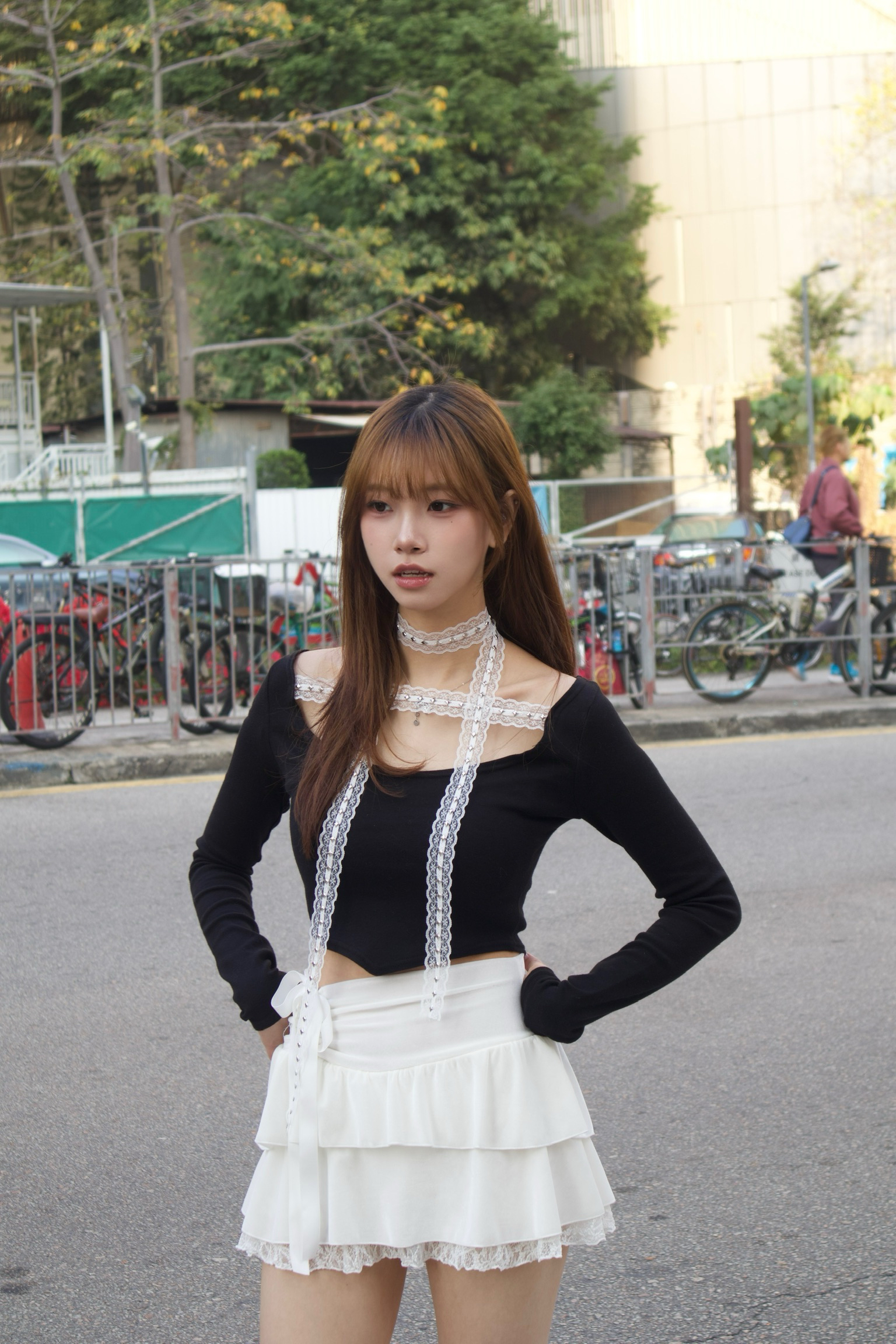 人氣款 韓國Lacy蝴蝶結兩層蛋糕裙(絲絨質地)